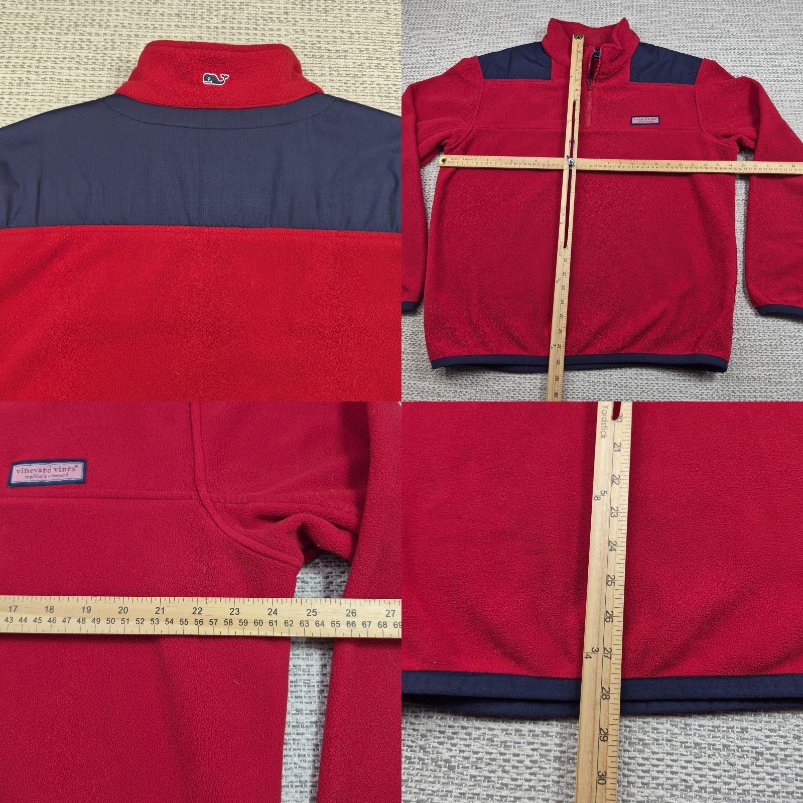 Vineyard Vines Vineyard Vines Jacket Mens Large Red Fleece 1/4 Zip Pullover Martha's Vineyard Jacket Coat Windbreaker Casual Fall Winter Size US L / EU 52-54 / 3 - 8 Thumbnail