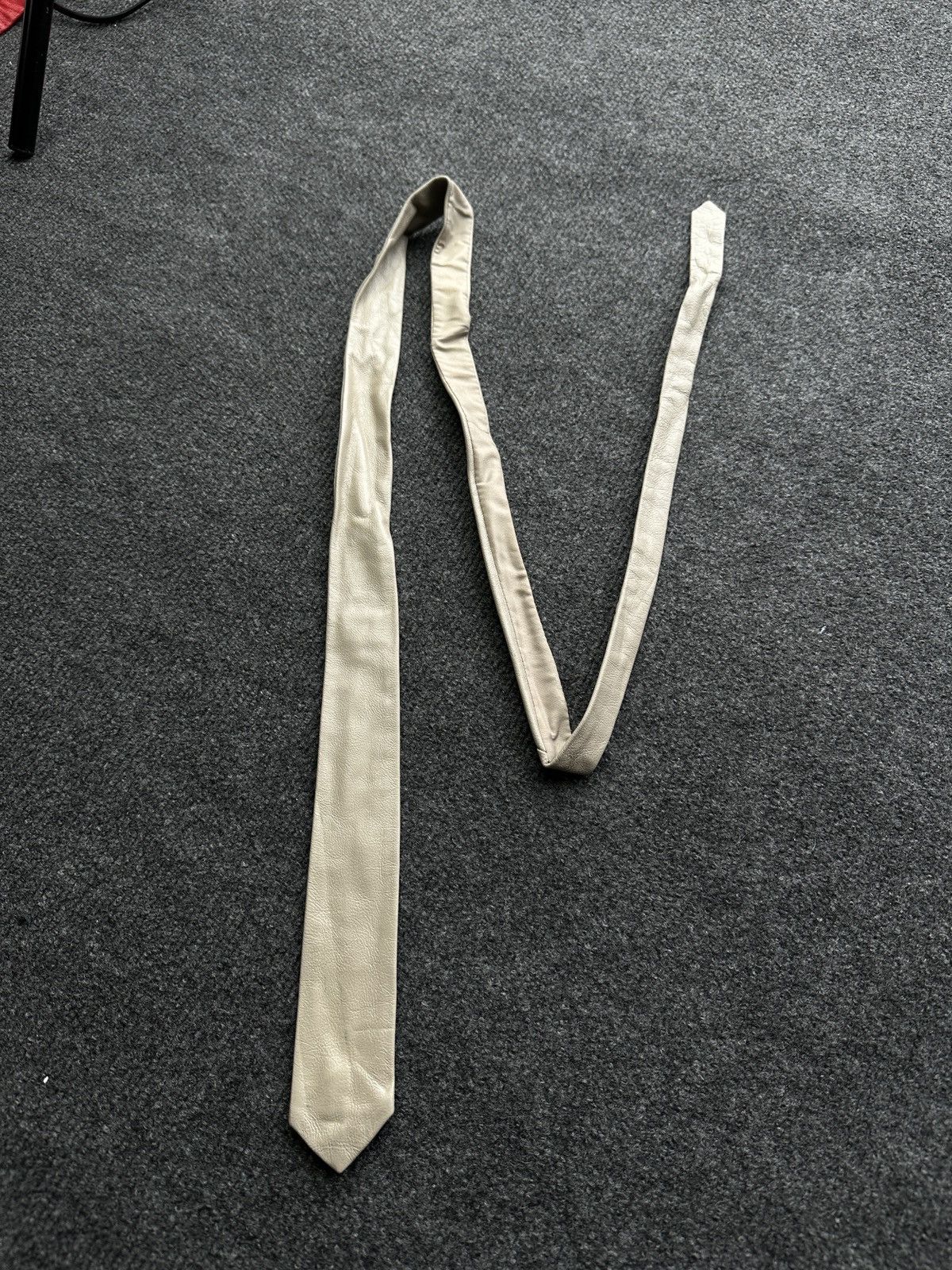Other 🚨 LEATHER BEIGE ITALY TIE LUXURY VNTG RARE OLD MONEY Size ONE SIZE - 6 Thumbnail