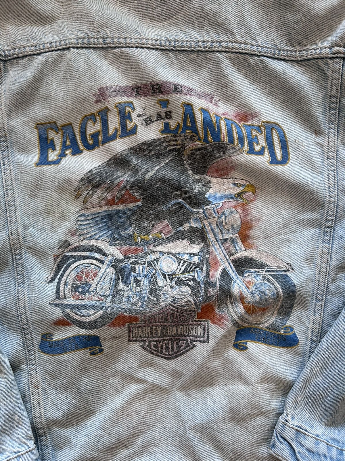 Harley Davidson VINTAGE RARE HARLEY DAVIDSON DENIM JACKET Size US L / EU 52-54 / 3 - 3 Thumbnail