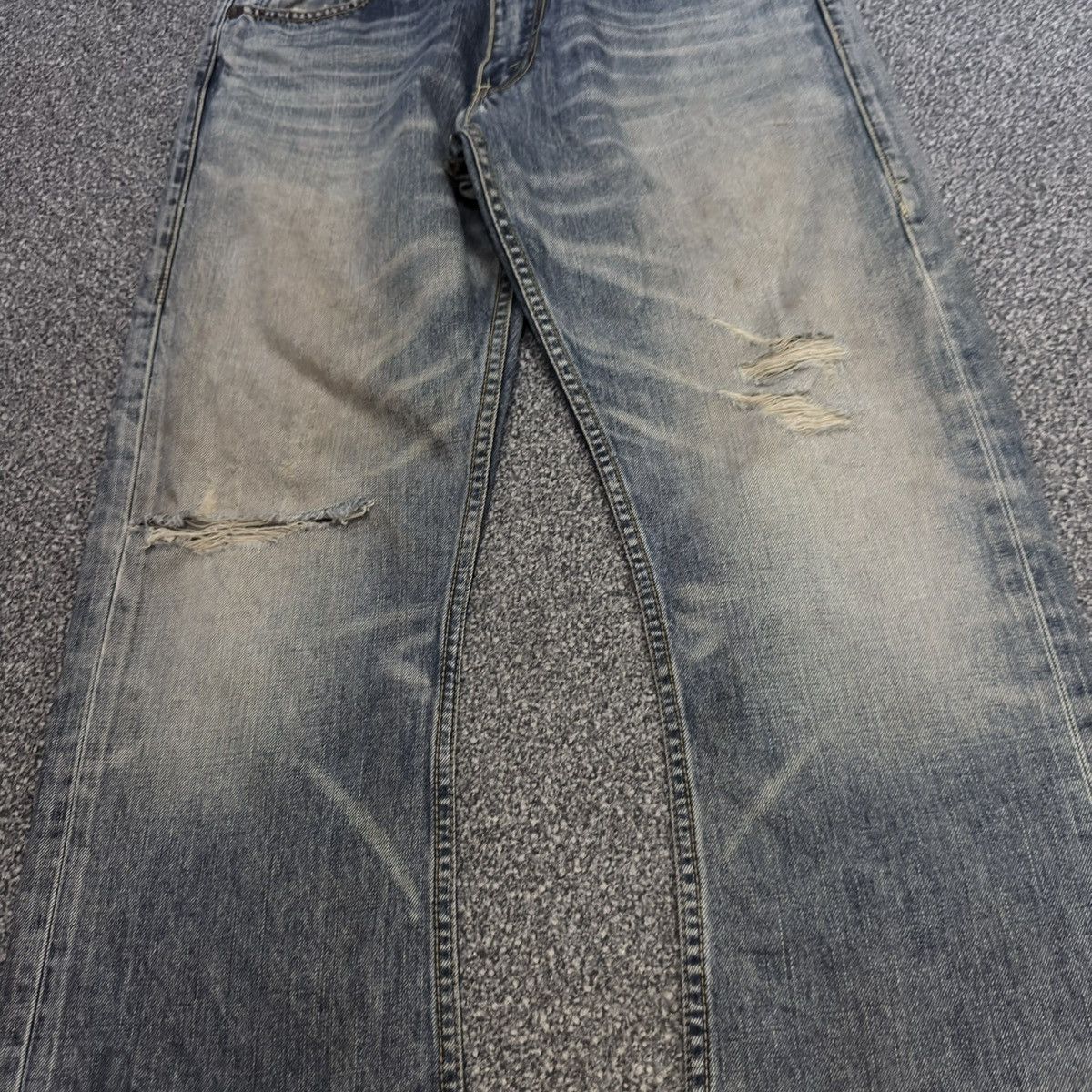 If Six Was Nine Archives ‼️ Flared Sick Levis 507 Heavy Fade Washed Denim Y2K Size US 32 / EU 48 - 6 Thumbnail
