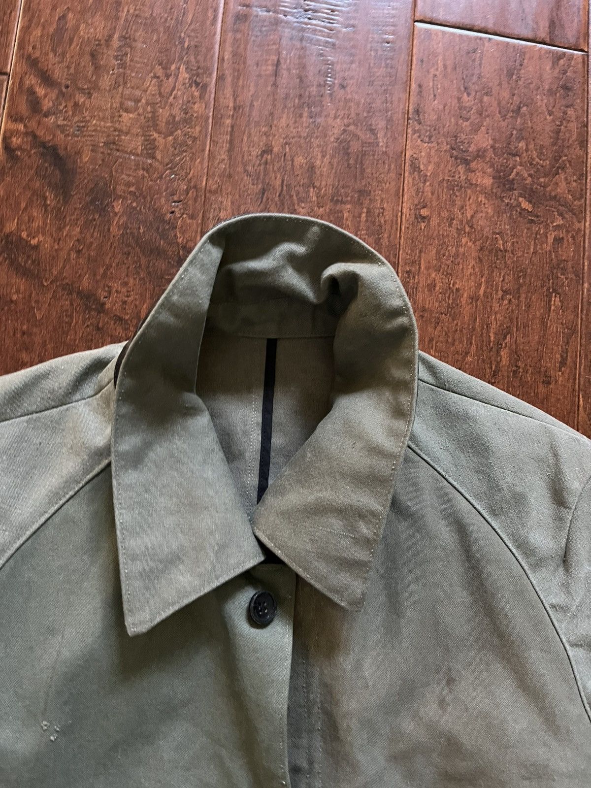 Isamu Katayama Backlash Military Canvas Overcoat w/ Horse Leather Details Size US M / EU 48-50 / 2 - 3 Thumbnail