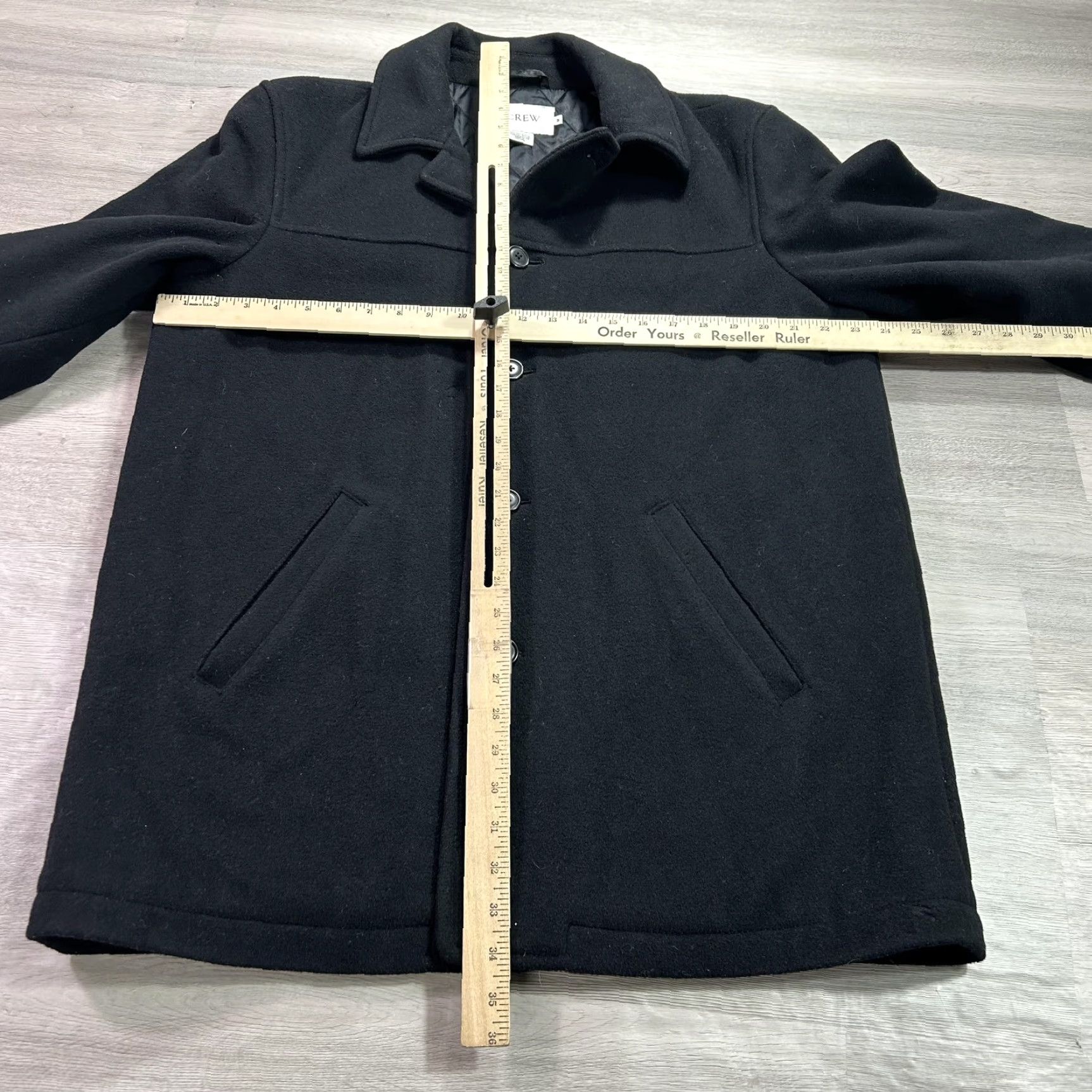 J.Crew J.Crew Coat Mens Large Black Wool Thinsulate Quilted Lined Button Front Size US L / EU 52-54 / 3 - 6 Thumbnail