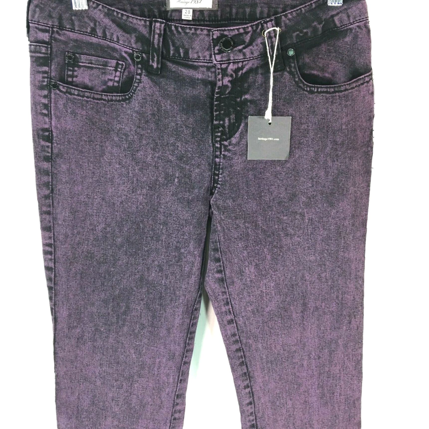 Vintage Heritage 1981 Womens Skinny Jeans Size 28 Purple Denim Casual Regular Size 28" / US 6 / IT 42 - 3 Thumbnail