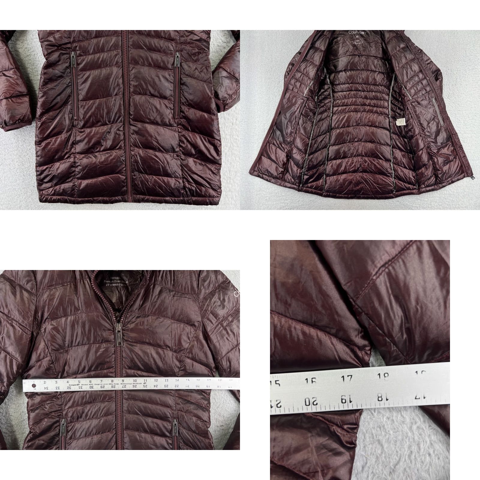 Calvin Klein Calvin Klein Jacket Womens XS Red Puffer Down Hooded Long Sleeve Quilted Zip Coat Size XS / US 0-2 / IT 36-38 - 8 Thumbnail