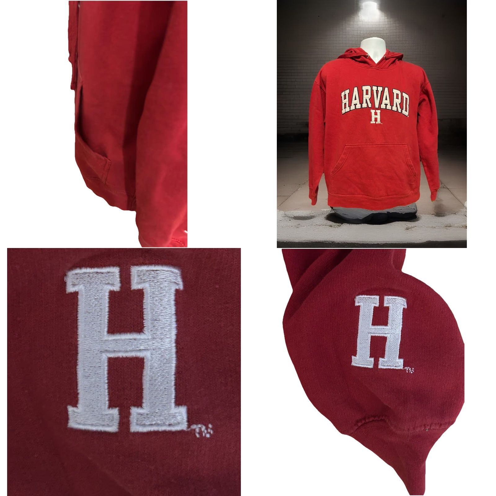 KangaROOS VTG Harvard University Hoodie Men Medium Maroon Kangaroo Pocket Drawstrings Logo Hooded Pullover Size US M / EU 48-50 / 2 - 8 Thumbnail