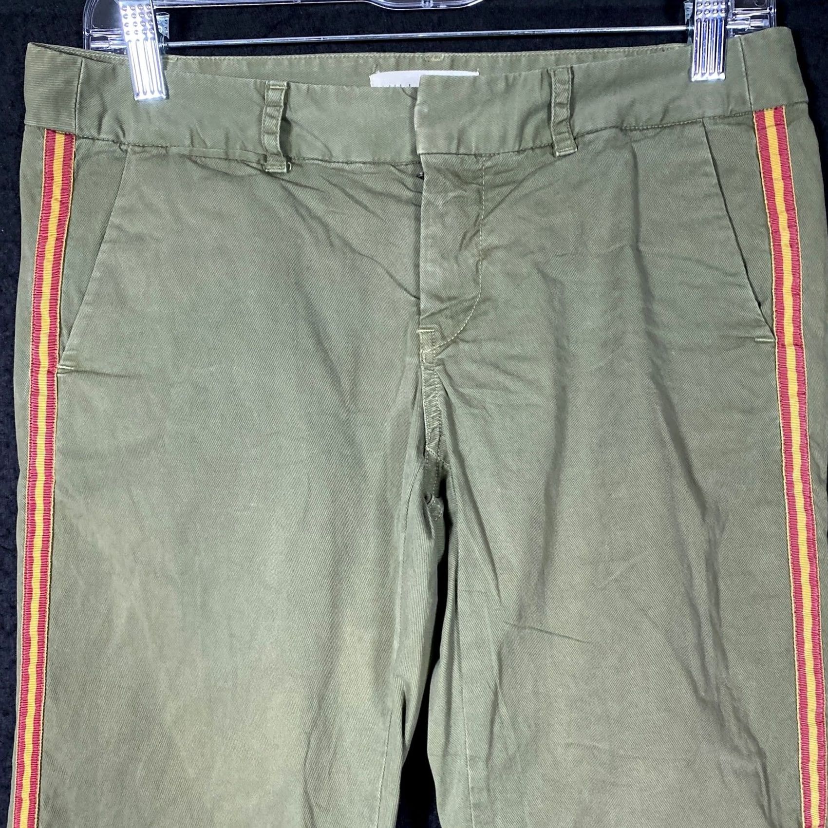 Nili Lotan Nili Lotan Womens Pants Green East Hampton Mid Rise Side Stripe Stretch 2 Size 26" / US 2 / IT 38 - 2 Thumbnail
