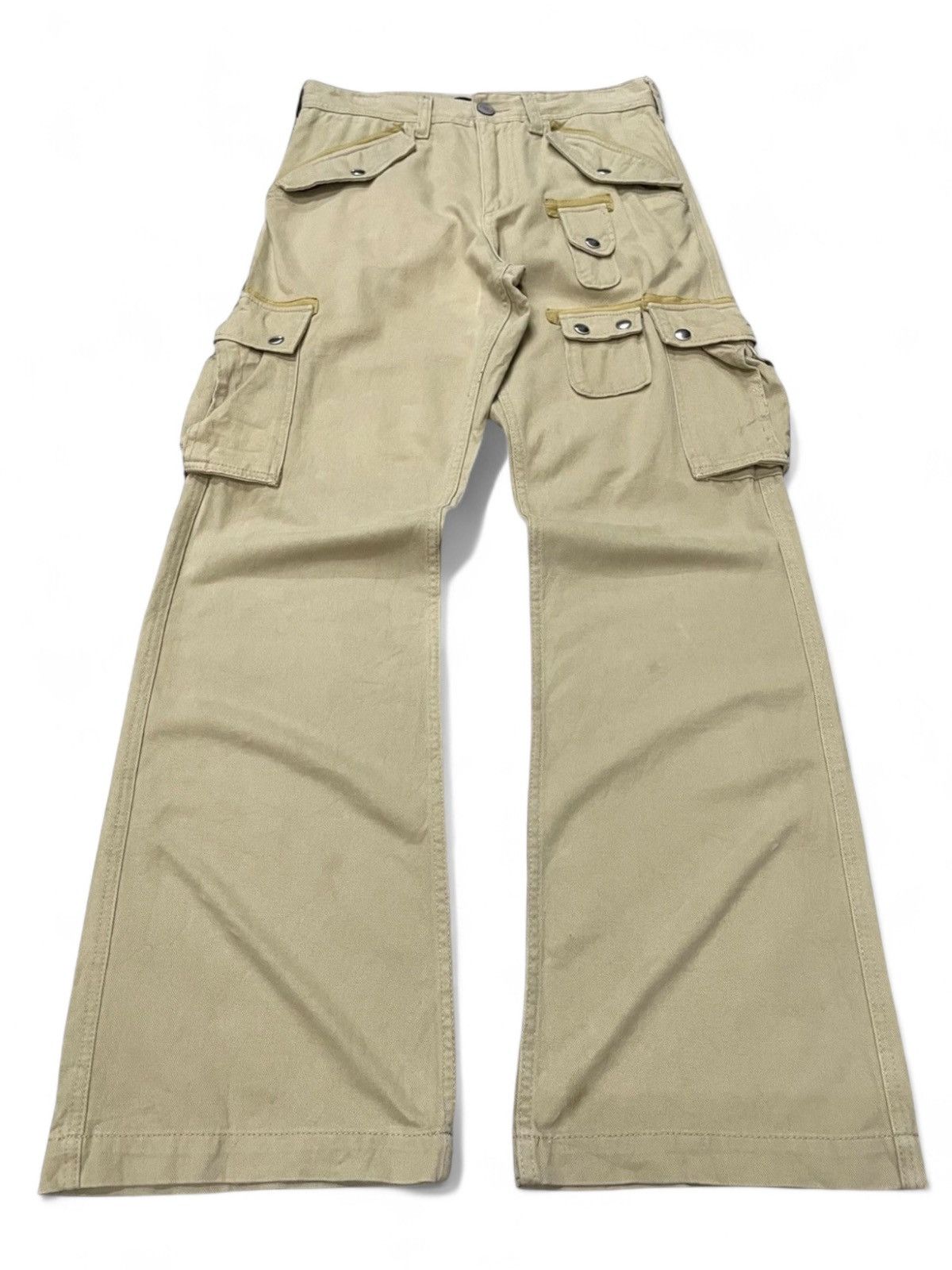 Hysteric Glamour × PPFM × Tete Homme Varosh Japan Multi Pocket Stencil Flare Cargo Pants Size US 30 / EU 46 - 1 Thumbnail