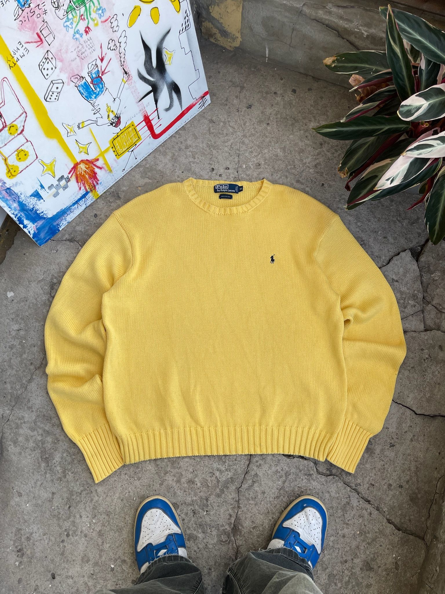 Polo Ralph Lauren Vintage Polo Ralph Lauren Yellow Knit Sweater Size US XL / EU 56 / 4 - 11 Thumbnail