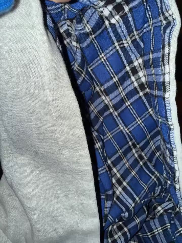 Japanese Brand Reversible Gray Hoodie with Plaid Lining Size US XL / EU 56 / 4 - 11 Thumbnail