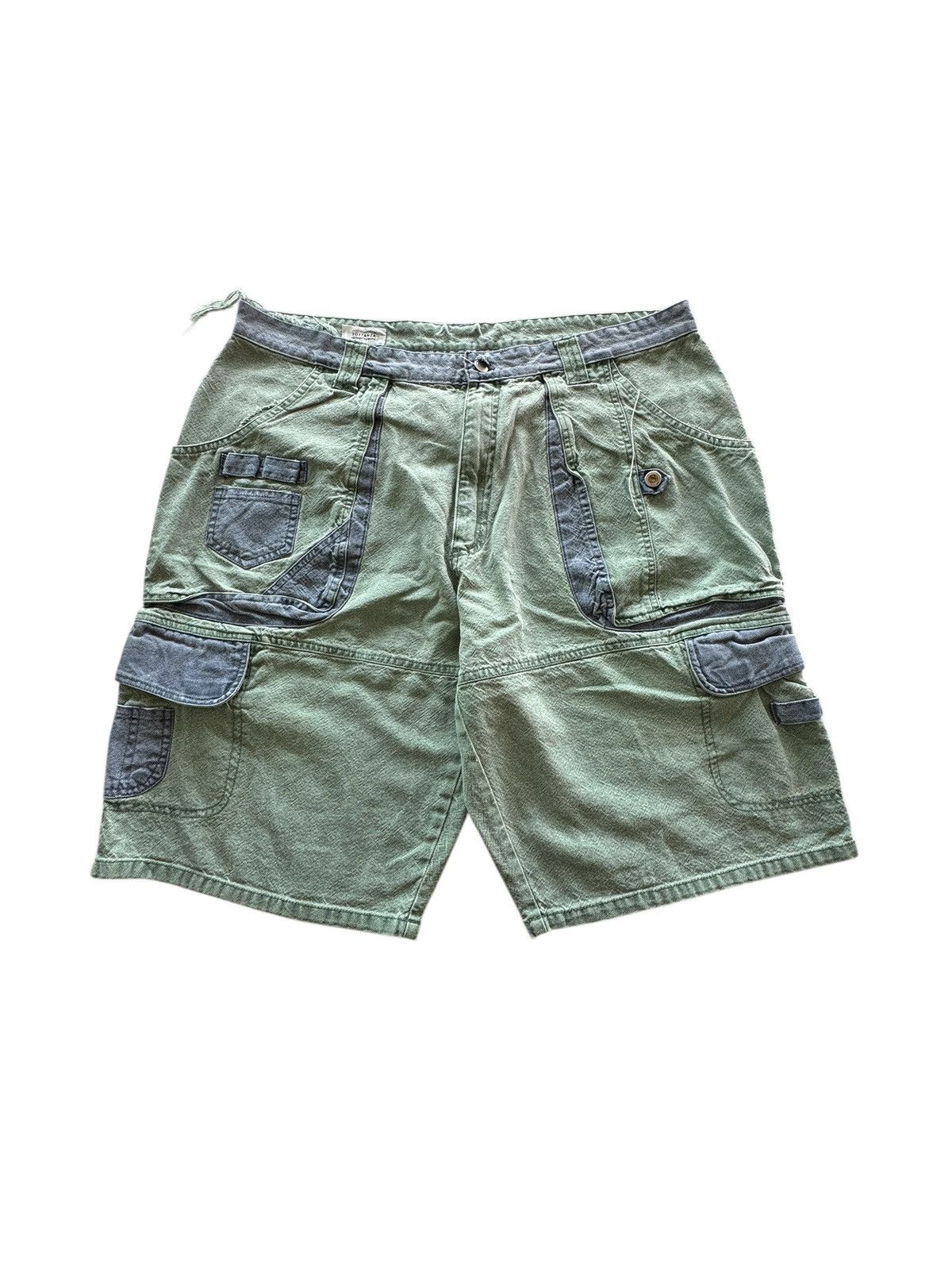 Other Two Tone Sostanza Contemporary Apparel Cargo Jean Shorts Size 40" / US 18 - 1 Thumbnail