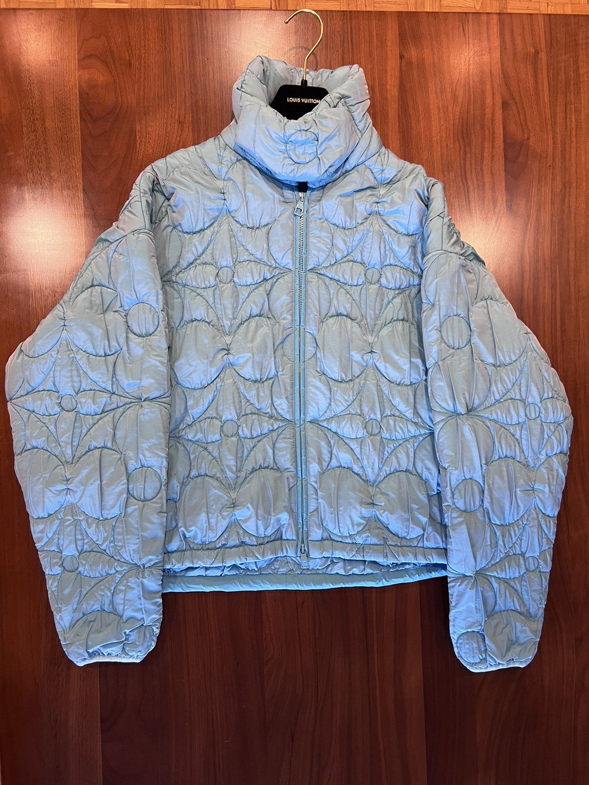 image of Louis Vuitton Monogram Flower Quilted Blouson in Blue, Men's (Size Small)