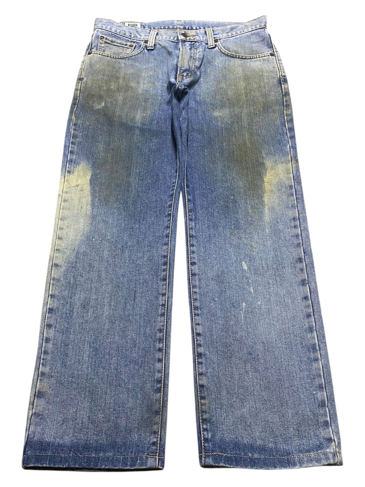 Jun Takahashi Vintage Japanese Brand Edwin 404 Dirty Bleach Loose Jeans Size US 33 - 1 Thumbnail