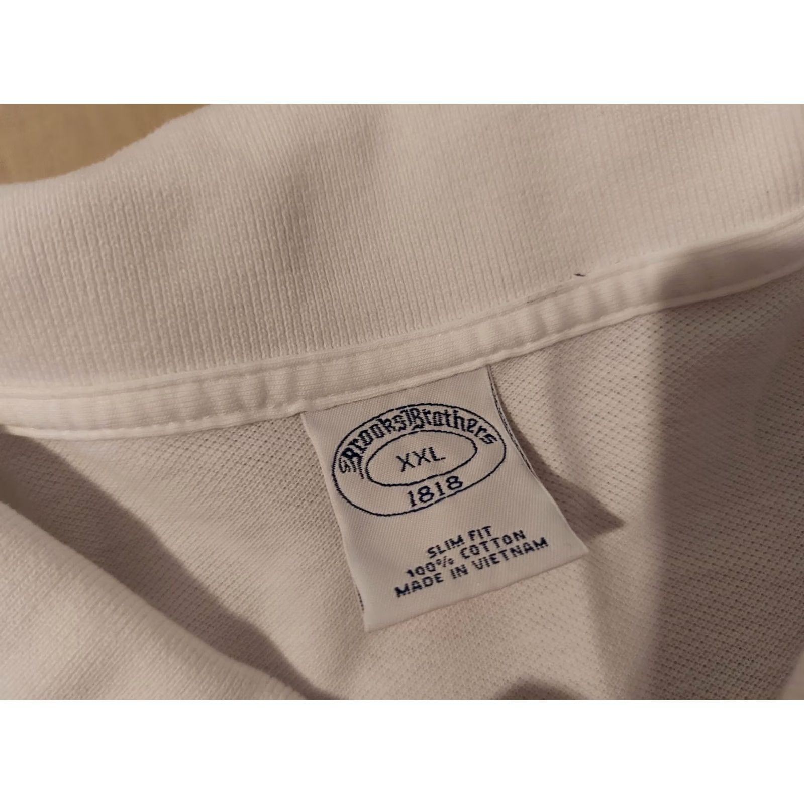 Brooks Brothers Mens Brooks Brothers Polo Shirt White 2XL Cotton Size US XXL / EU 58 / 5 - 3 Thumbnail