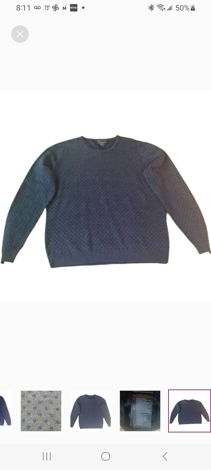 H&M H & M Wool Sweater, L, Grey & Navy Size US M / EU 48-50 / 2 - 7 Thumbnail