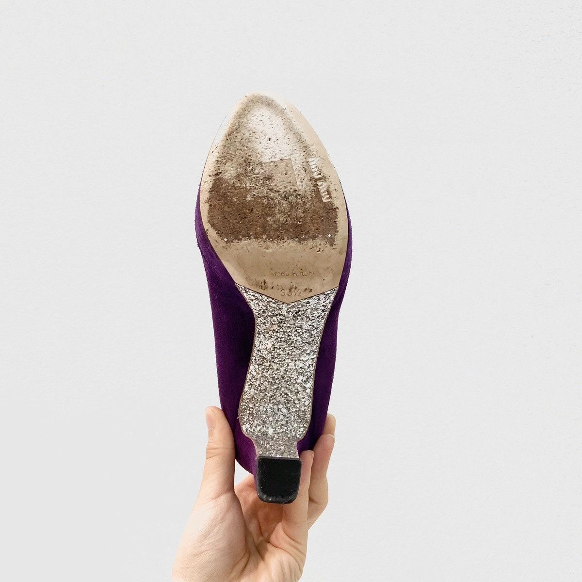 Miu Miu Miu Miu purple suede peep-toe platform pumps Size US 6.5 / IT 36.5 - 4 Thumbnail