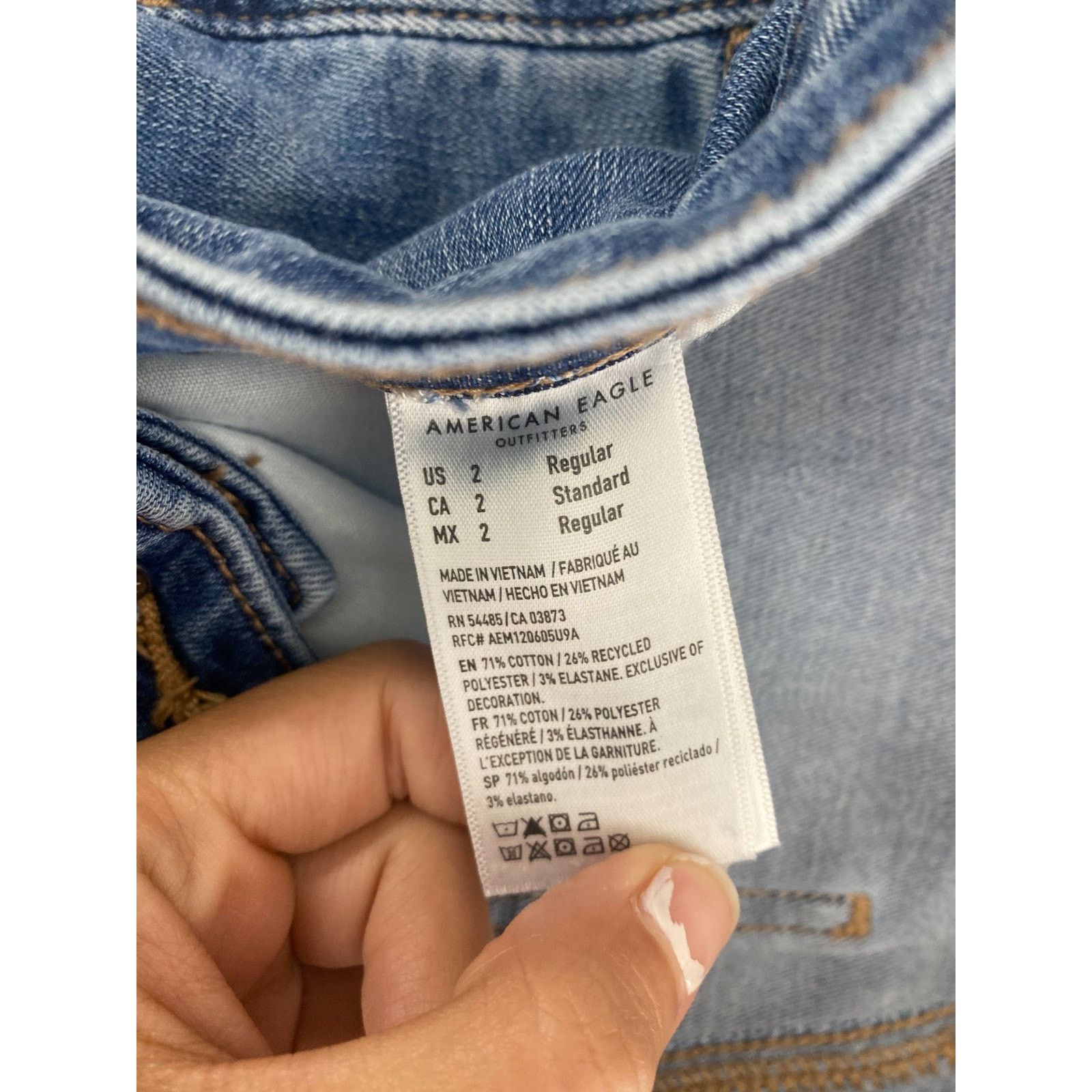 American Eagle Outfitters American Eagle Jeans Womens 2 Blue Denim Stretch Skinny Size 26" / US 2 / IT 38 - 7 Thumbnail