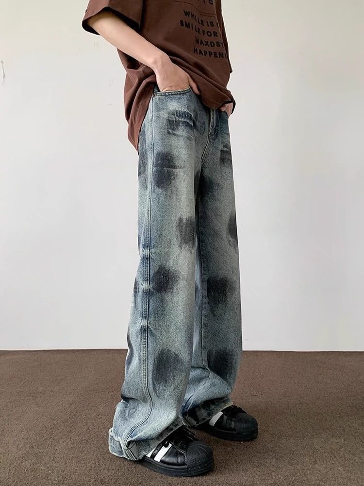 Japanese Brand Men's American Retro Dirty Tie-Dye Ripped Jeans Size US 32 / EU 48 - 2 Thumbnail