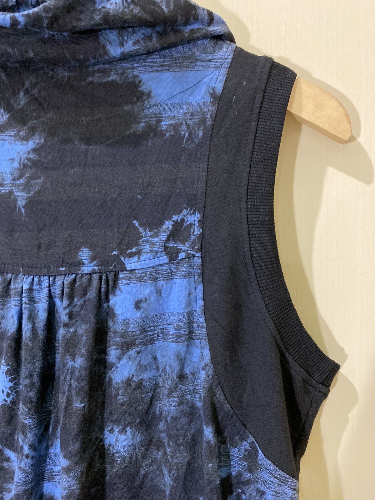 Japanese Brand Japanese GOA Style Blue Dark Gothic Sleeveless Hoodie Size US M / EU 48-50 / 2 - 14 Thumbnail