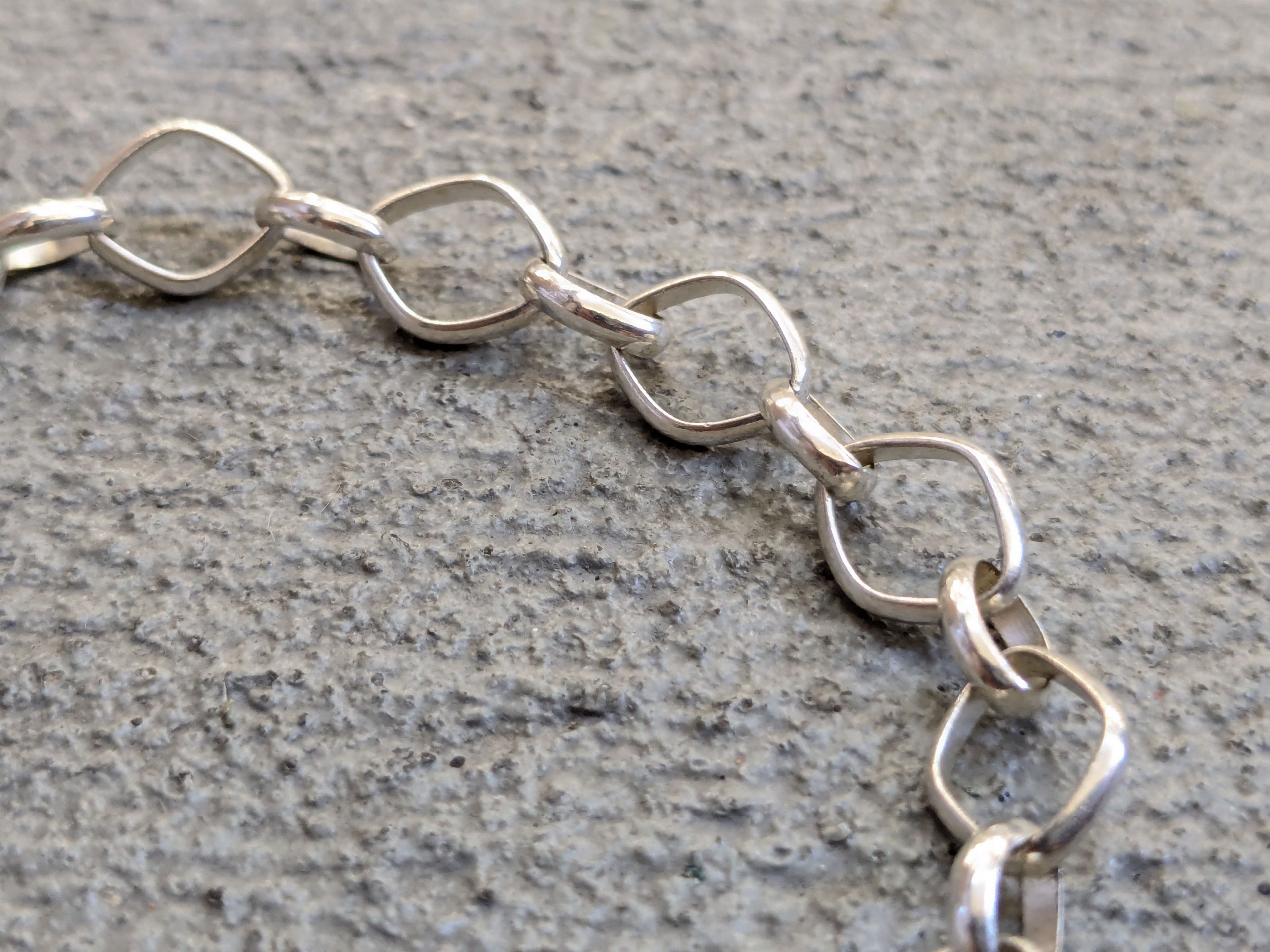 Jewelry Sterling Silver Bracelet Oval 8" Chain Link Size ONE SIZE - 5 Thumbnail