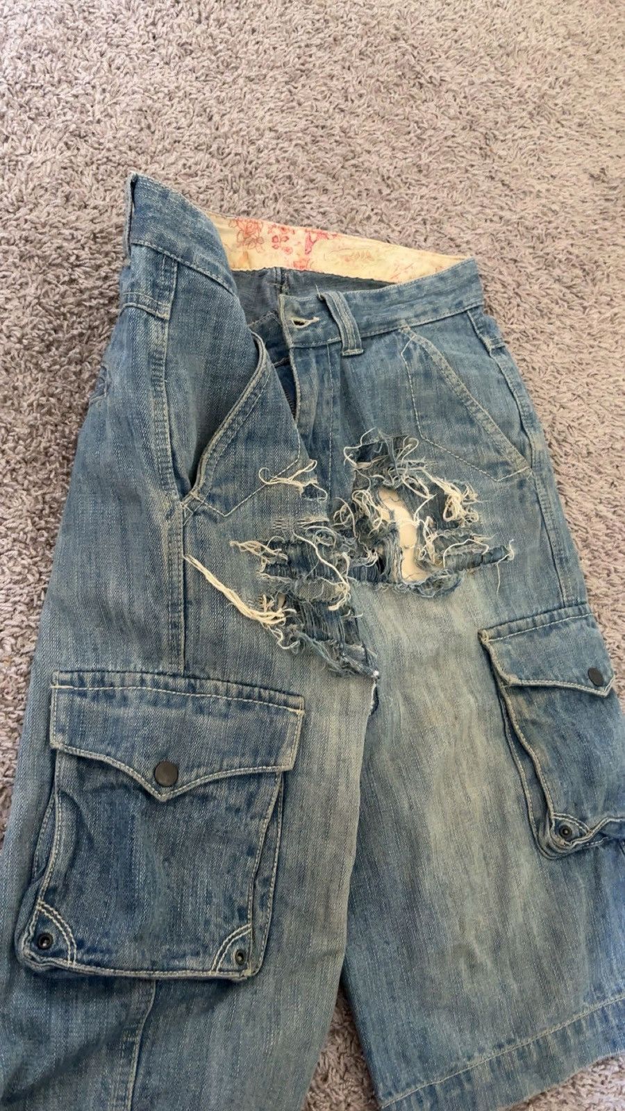 Japanese Brand × Vintage Ventina Design Distressed Denim Jean Shorts Size US 32 / EU 48 - 4 Thumbnail