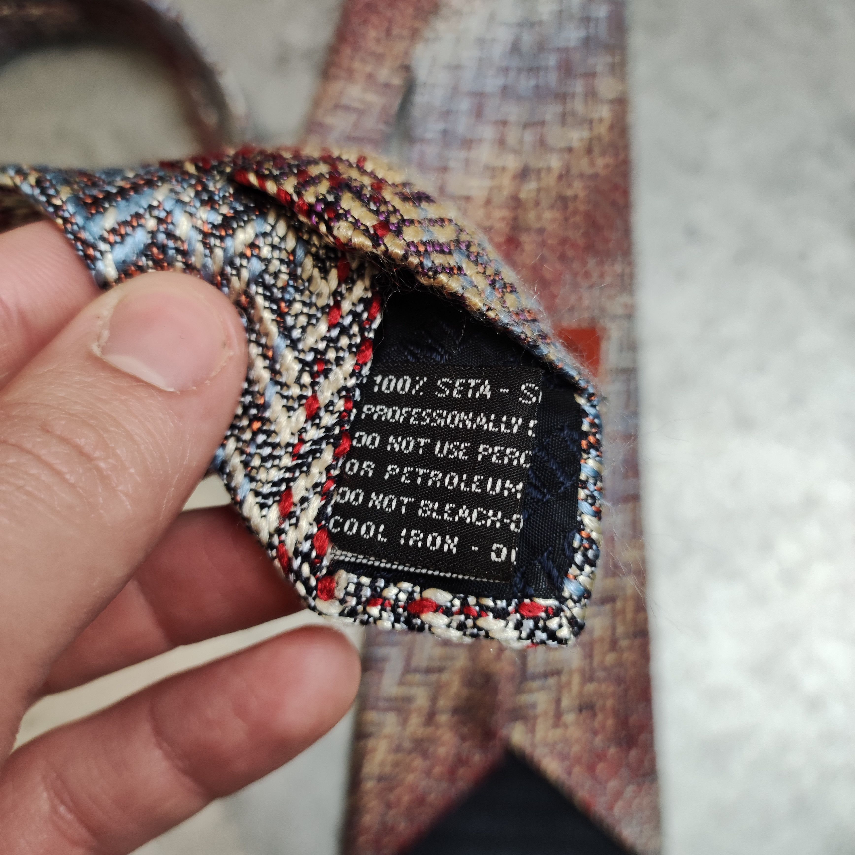 Missoni RARE 90s Missoni Cravate Abstract Silk Vintage Tie Size ONE SIZE - 4 Thumbnail