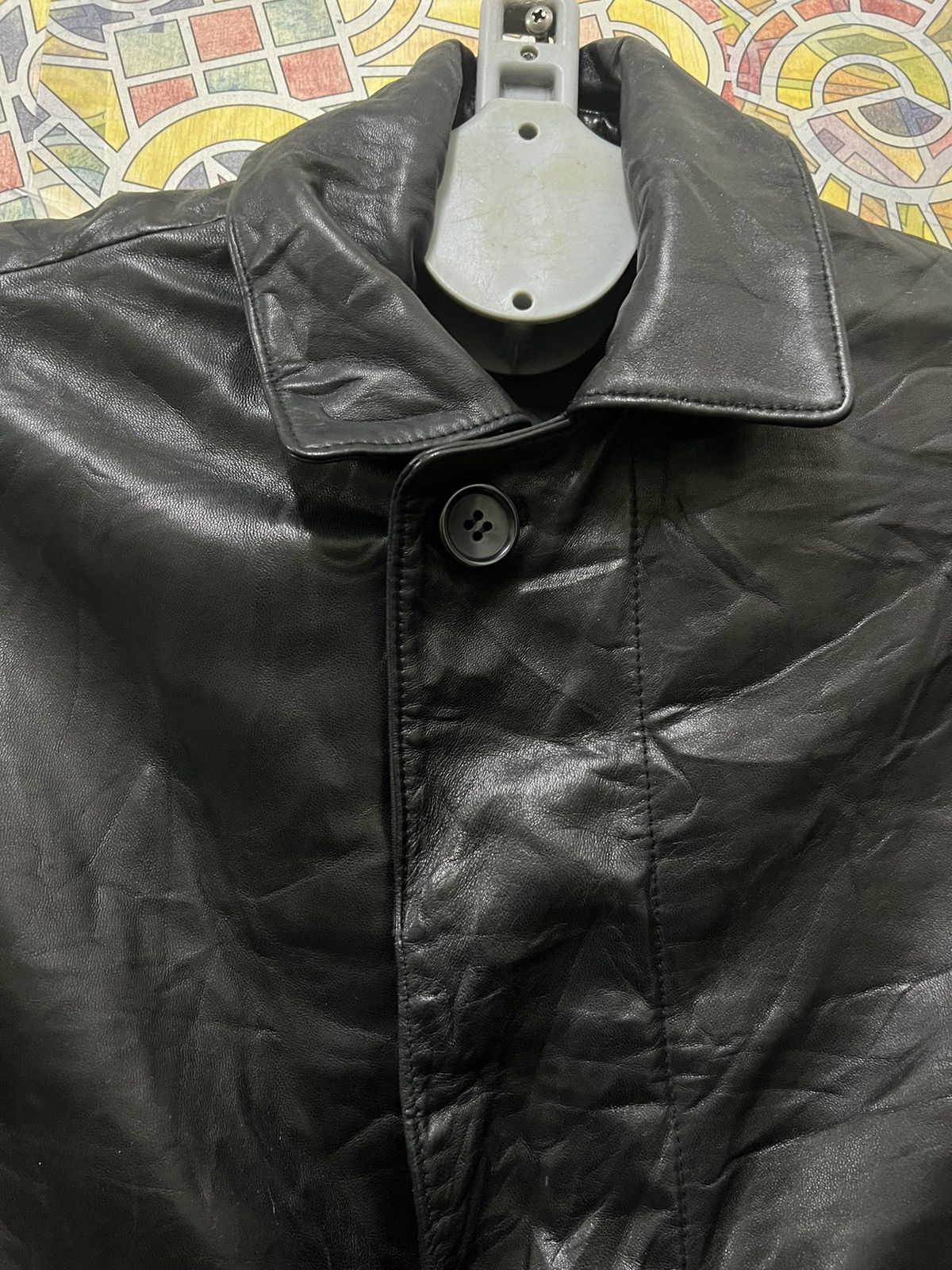 Japanese Brand × Leather VISARUNO Leather Balmac Coat Spring Trench Long Coat Luxury Size US M / EU 48-50 / 2 - 13 Thumbnail