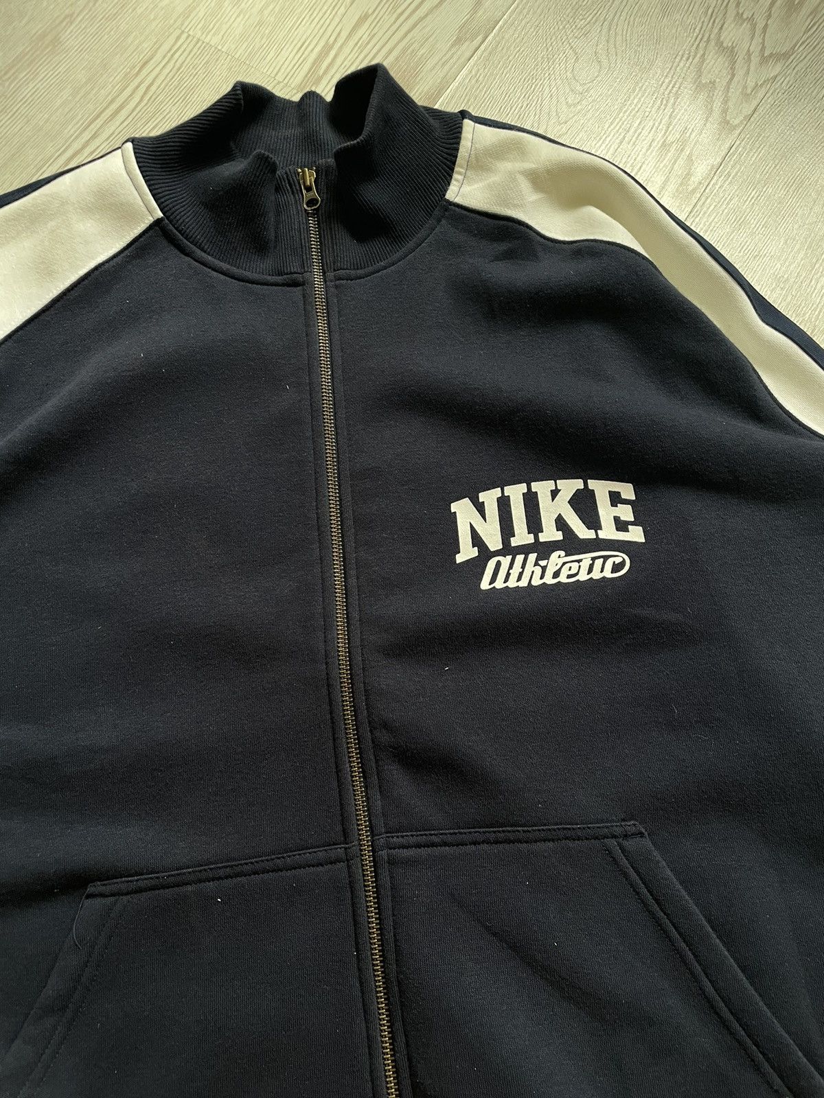 Nike × Vintage Vintage Nike Athletic Logo cotton jacket size xxl Size US XXL / EU 58 / 5 - 7 Thumbnail