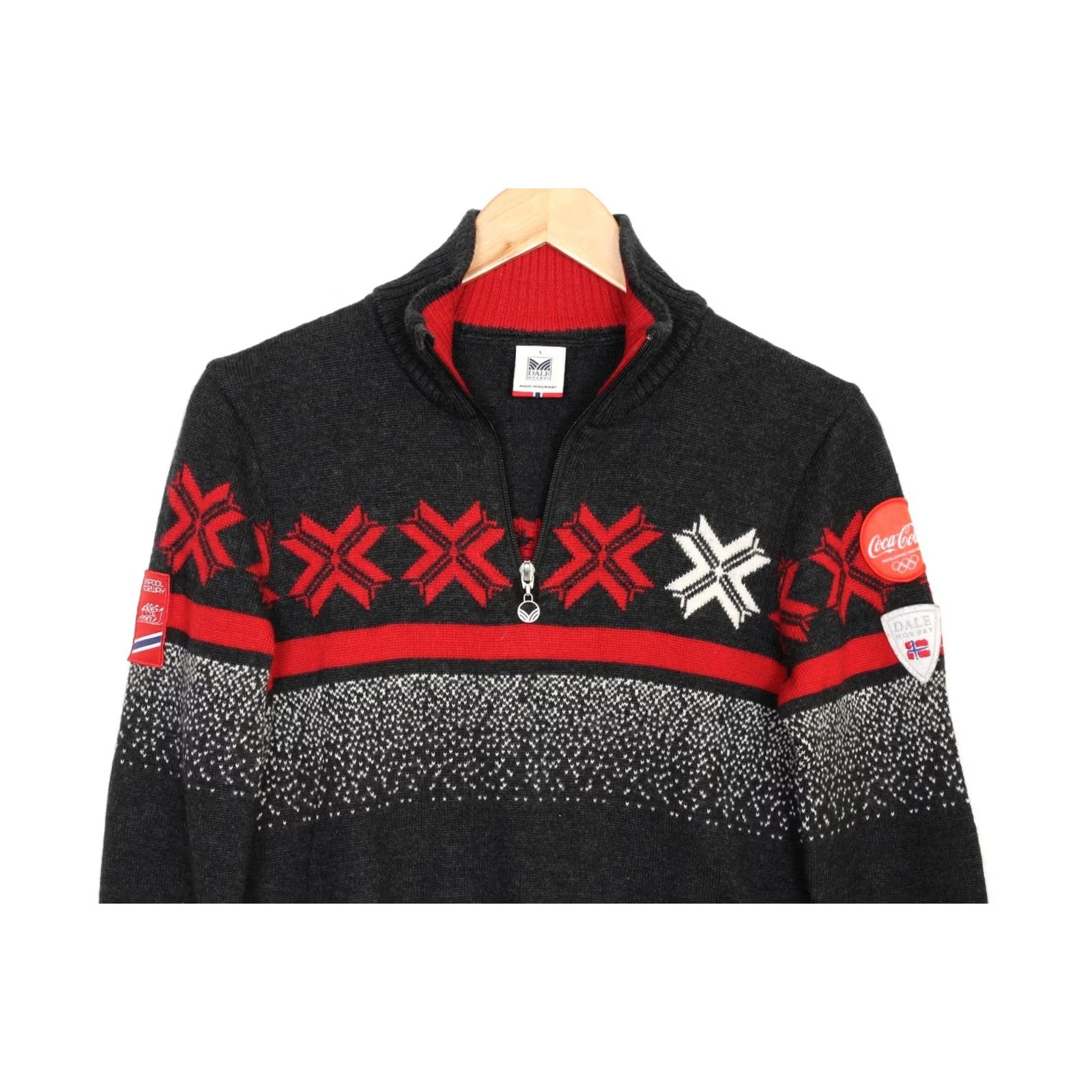 Dale Of Norway DALE OF NORWAY SKIPOOL COCA COLA Zip Neck Wool Jumper Sweater Women Size S Size S / US 4 / IT 40 - 3 Thumbnail