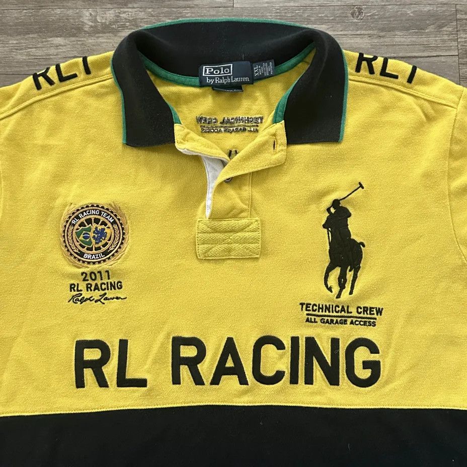 Polo Ralph Lauren Vintage Polo Ralph Lauren RL1 Racing Brazil Rugby Shirt Size US XXL / EU 58 / 5 - 2 Thumbnail