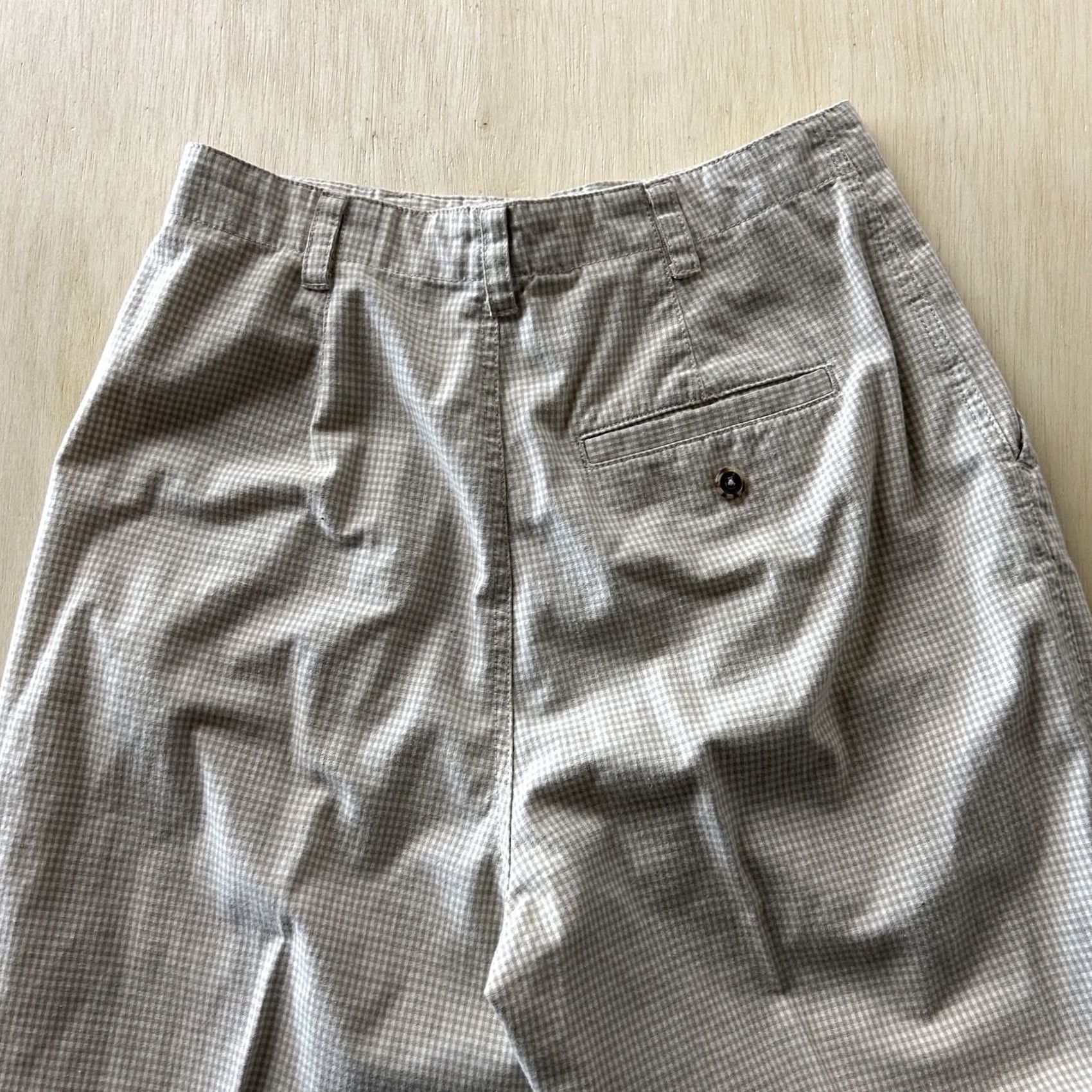 Vintage VINTAGE Lizwear Pants Womens 8 Beige Check Pleated Straight Leg Chino Twill Size 30" / US 8 / IT 44 - 3 Thumbnail