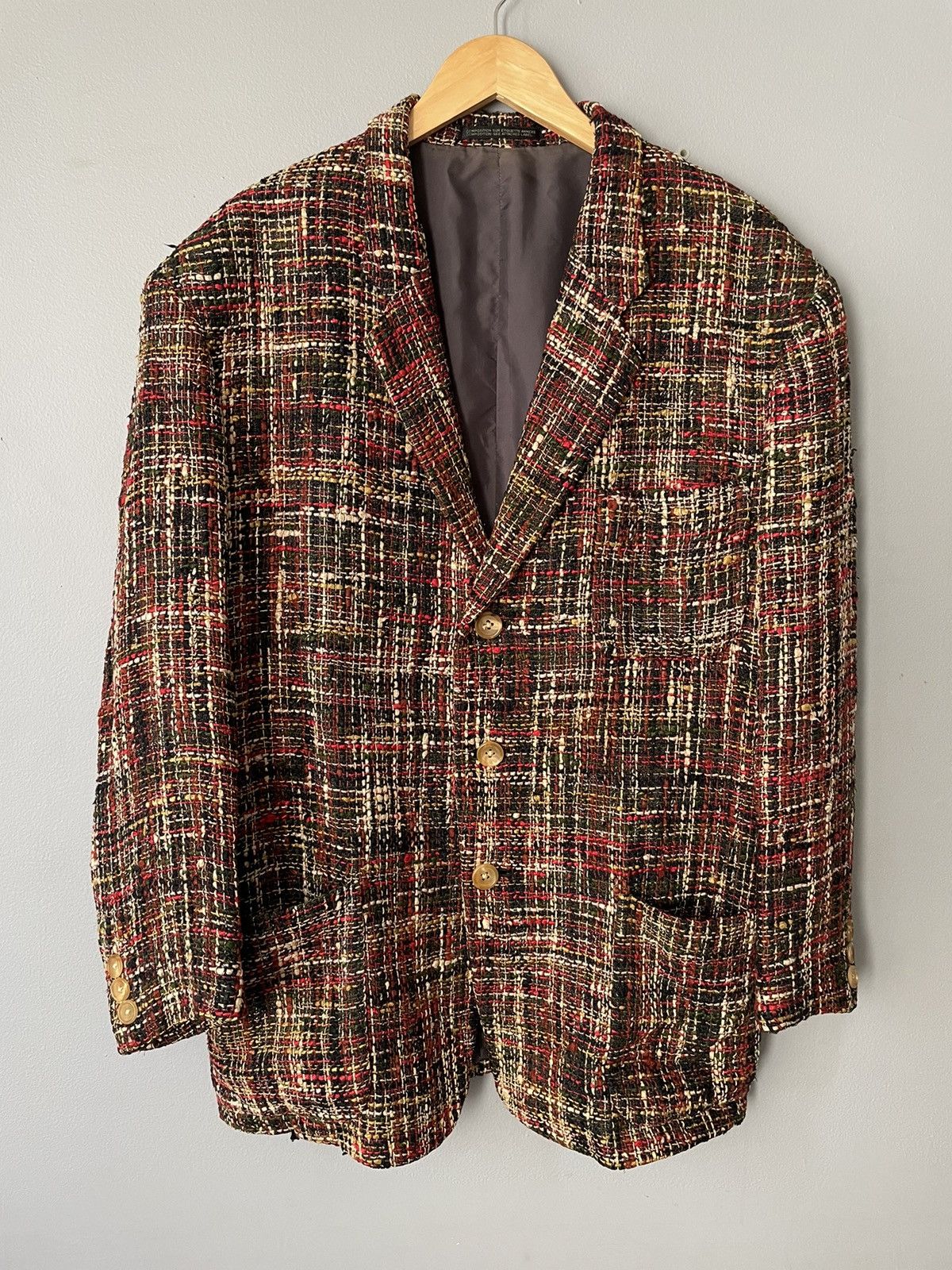 Yohji Yamamoto 80’s Pour Homme Silk-Linen Tweed Sport Coat Size US S / EU 44-46 / 1 - 1 Thumbnail