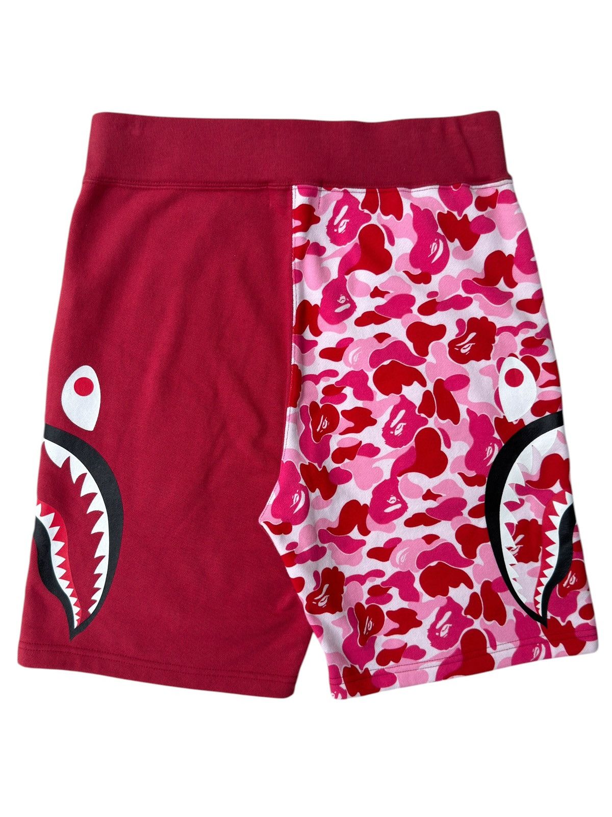 Bape BAPE ABC Split Camo Side Shark Sweat Shorts Red/Pink Size US 33 - 2 Thumbnail