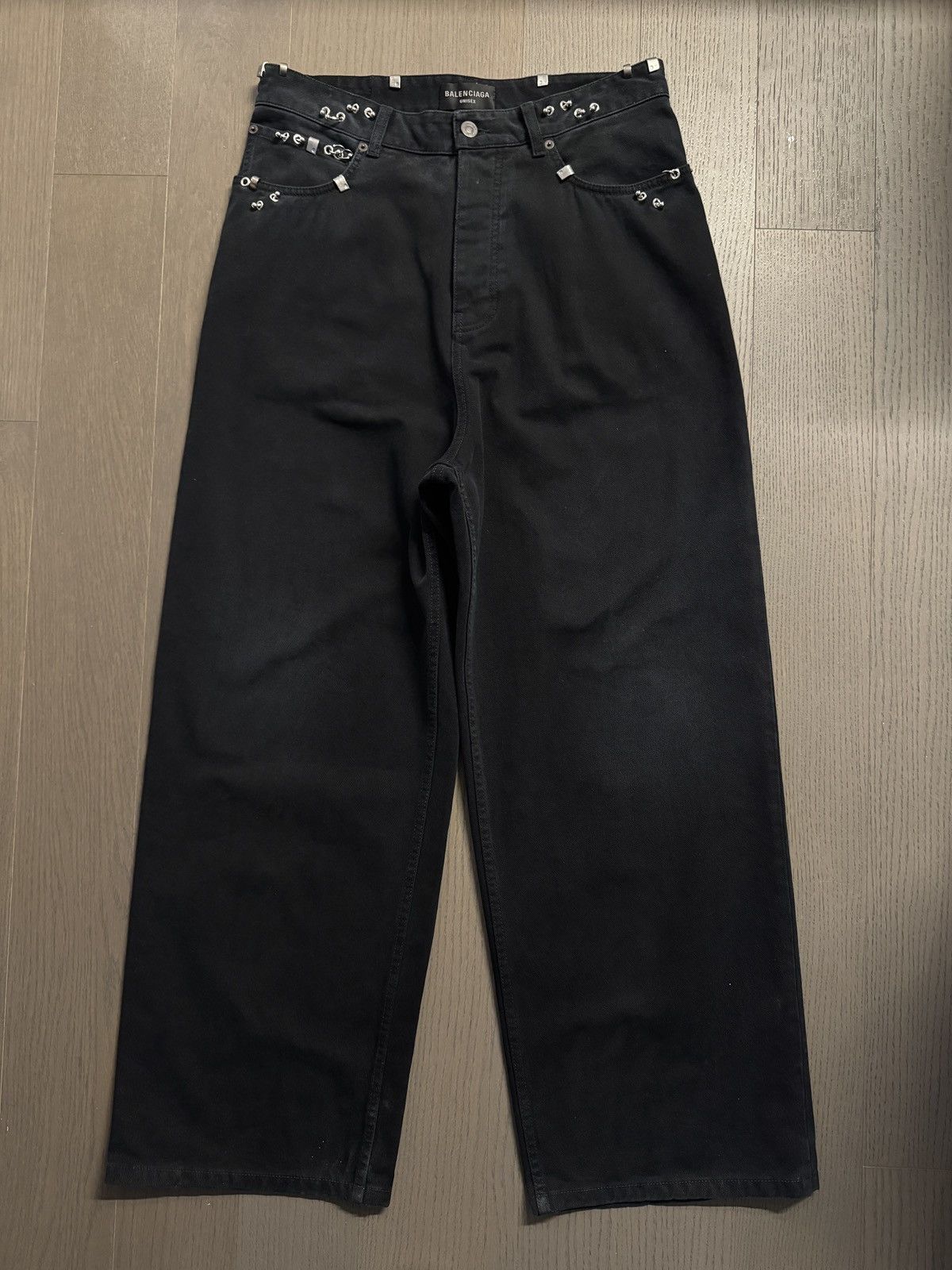 Balenciaga Balenciaga Pierced Baggy Jeans Size US 32 / EU 48 - 1 Thumbnail
