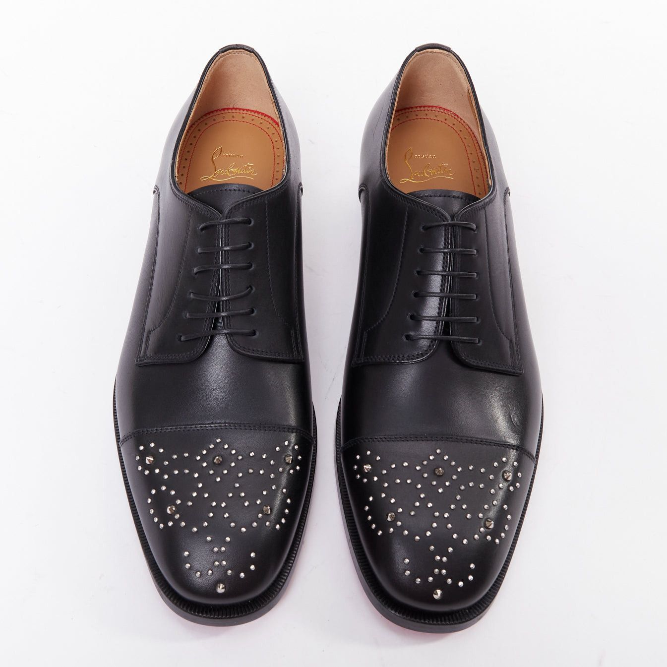 Christian Louboutin CHRISTIAN LOUBOUTIN Maltese black silver stud toe lace derby brogue EU42.5 Size US 9.5 / EU 42-43 - 1 Thumbnail