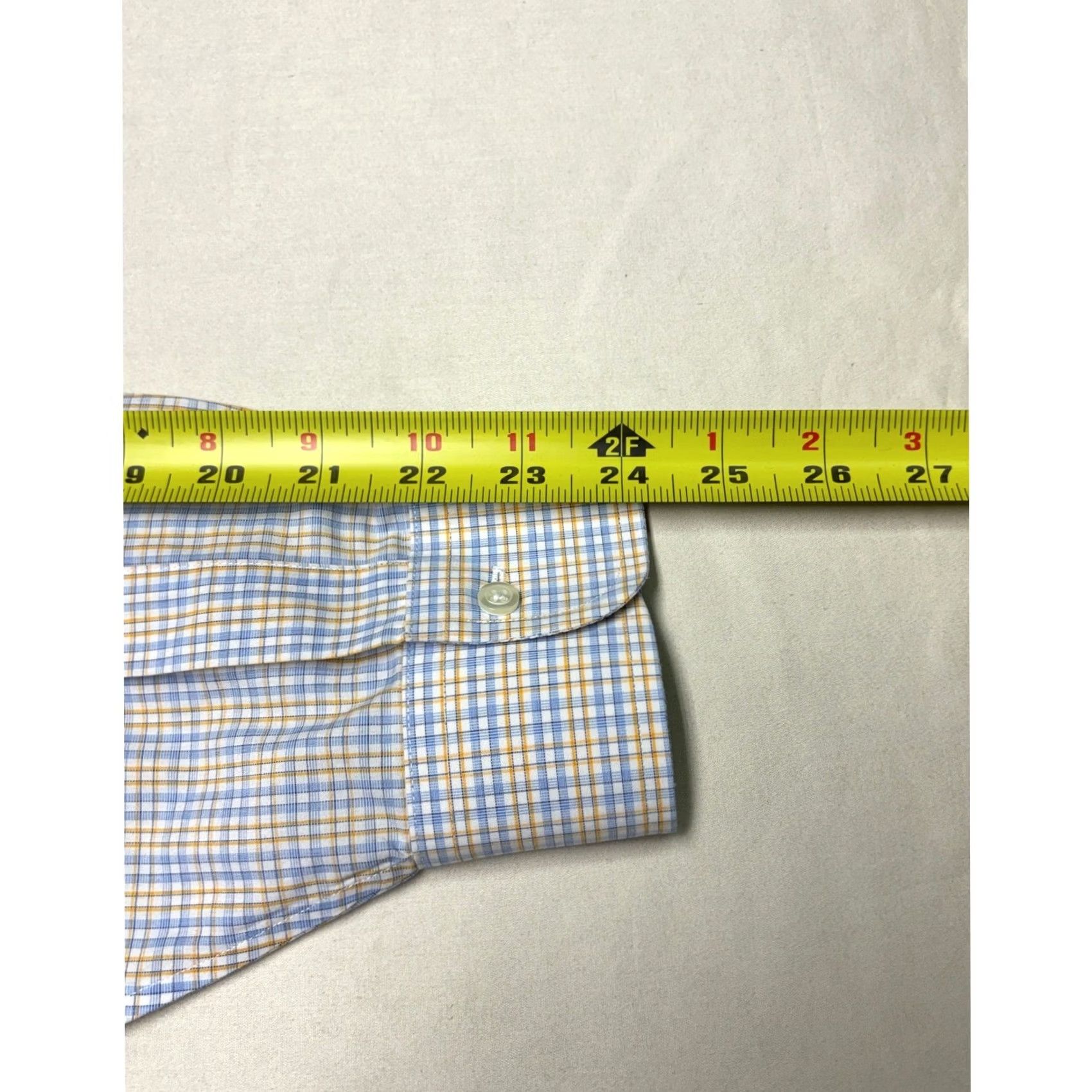 Brooks Brothers Brooks Brothers Madison Dress Shirt Mens 16.5 Blue Yellow Supima Cotton Check Size 46R - 8 Thumbnail