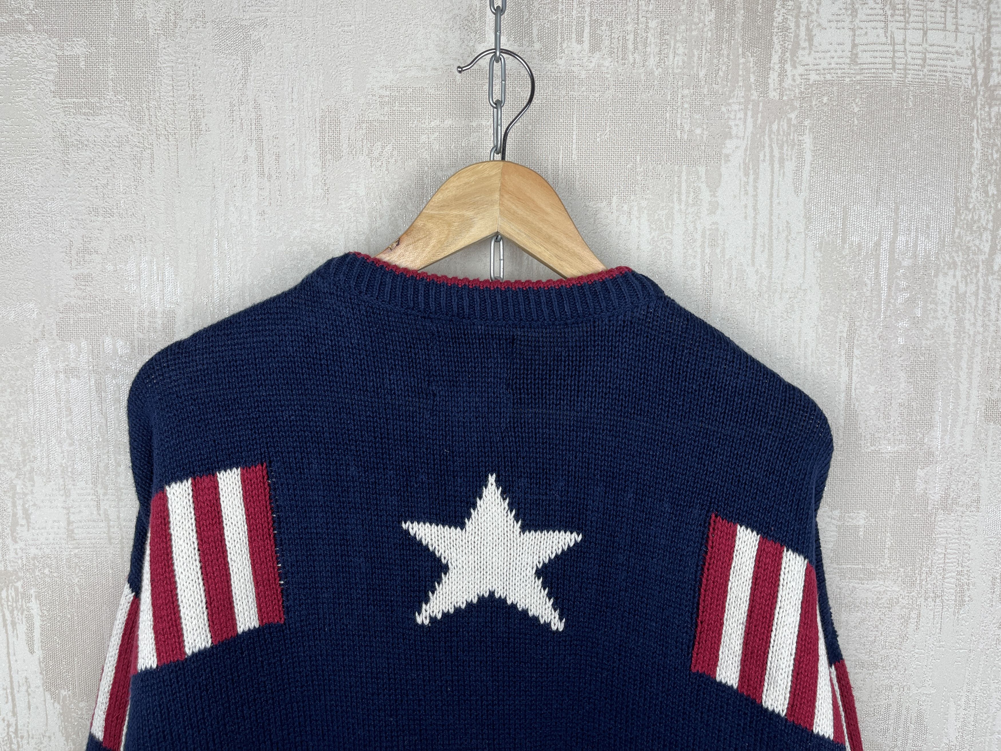 Vintage 90s Old Glory America Flag Stars Stripes USA Vintage Sweater Size US L / EU 52-54 / 3 - 13 Thumbnail