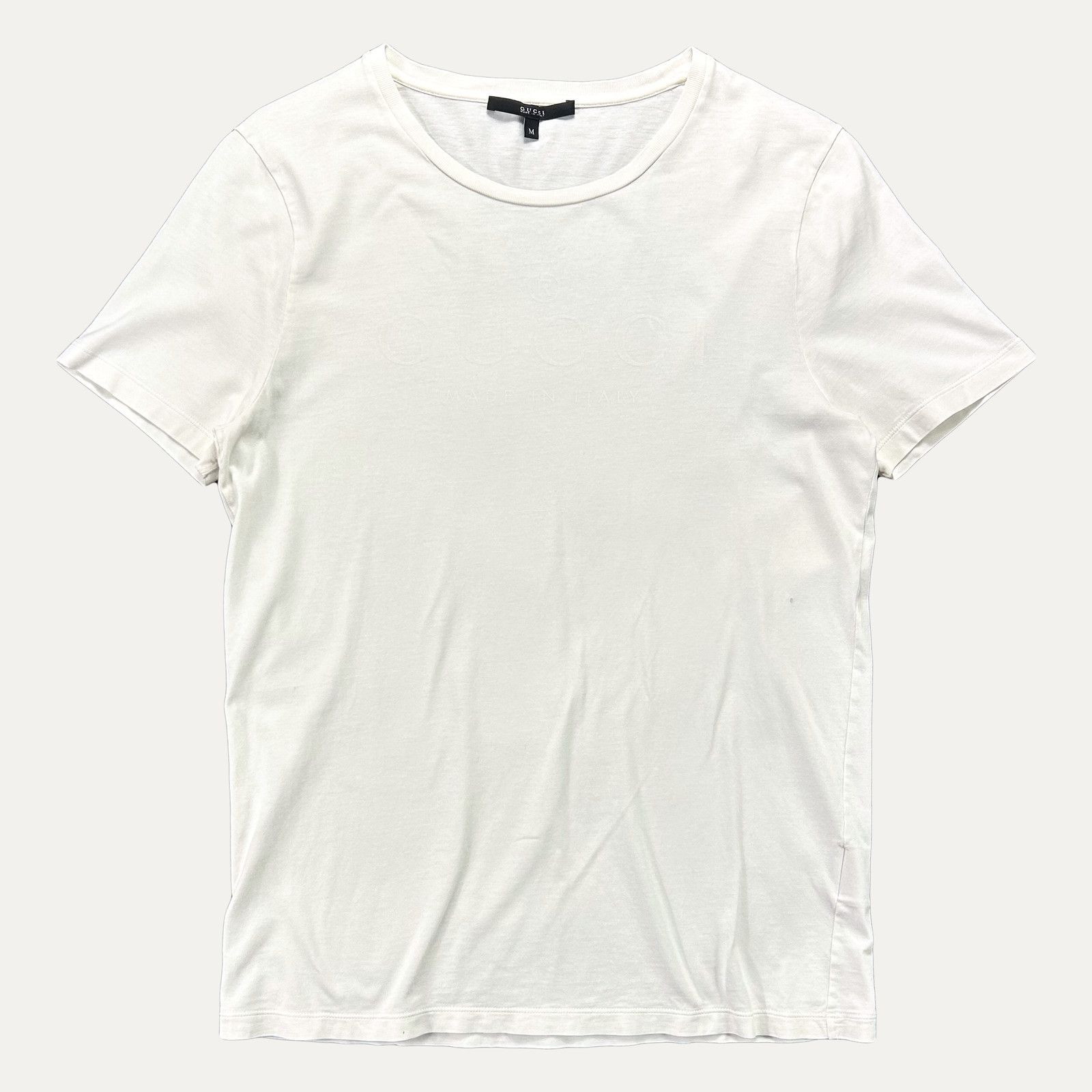 Gucci Gucci White Spellout T-Shirt Size US M / EU 48-50 / 2 - 1 Thumbnail