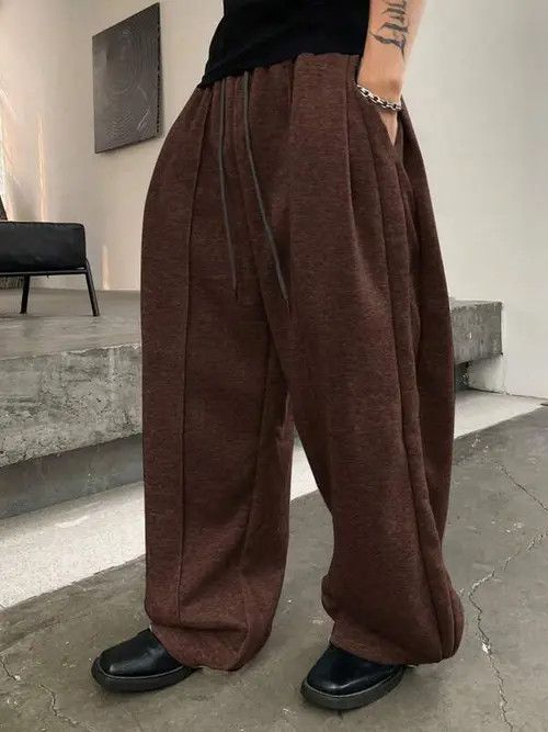 Japanese Brand Brown loose fit sweatpants baggy Wide Leg Size US 32 / EU 48 - 2 Thumbnail