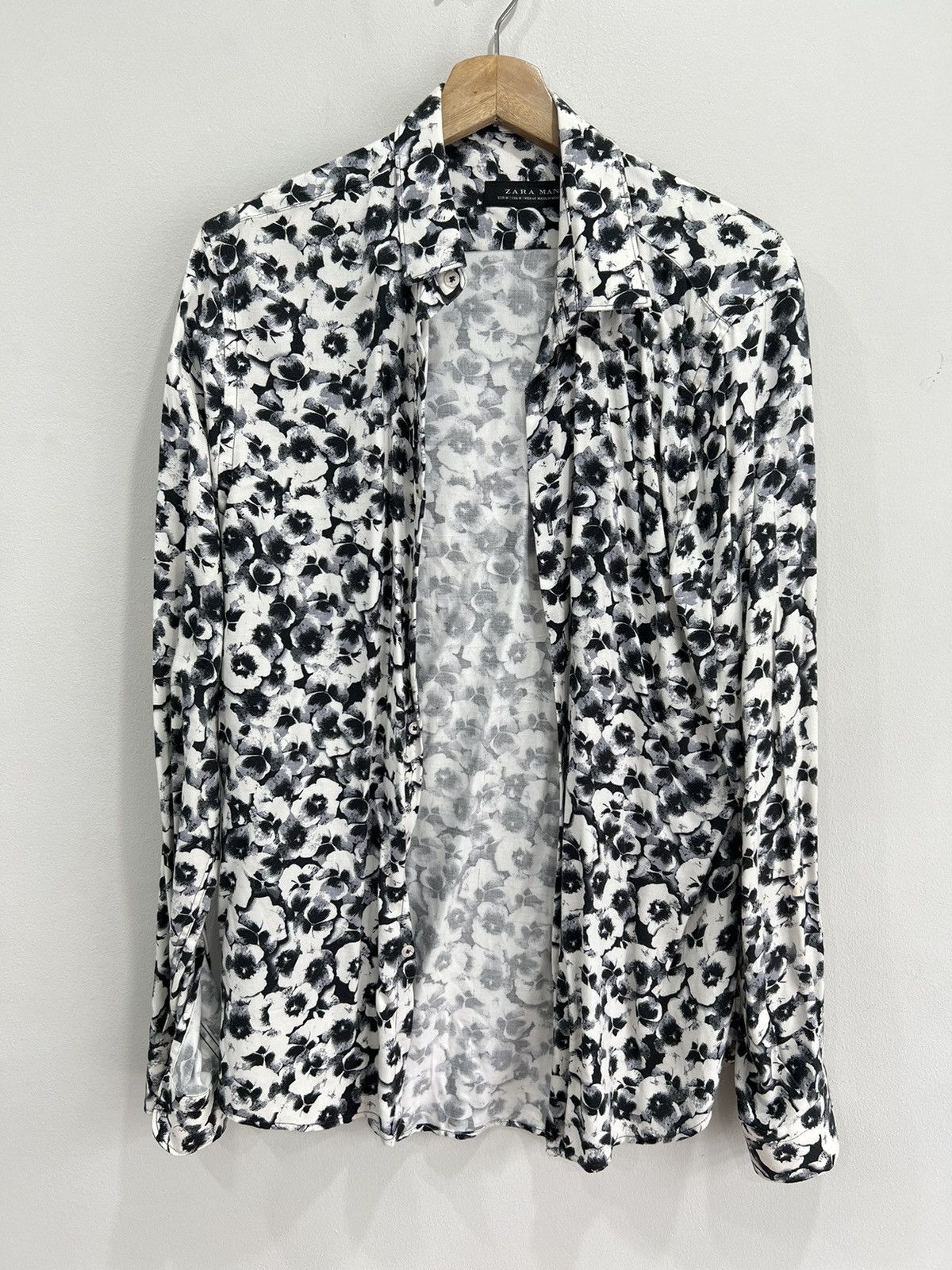 Japanese Brand × Zara Mens Zara Floral All Over Print Button Up Shirt slim fit M Size US M / EU 48-50 / 2 - 1 Thumbnail