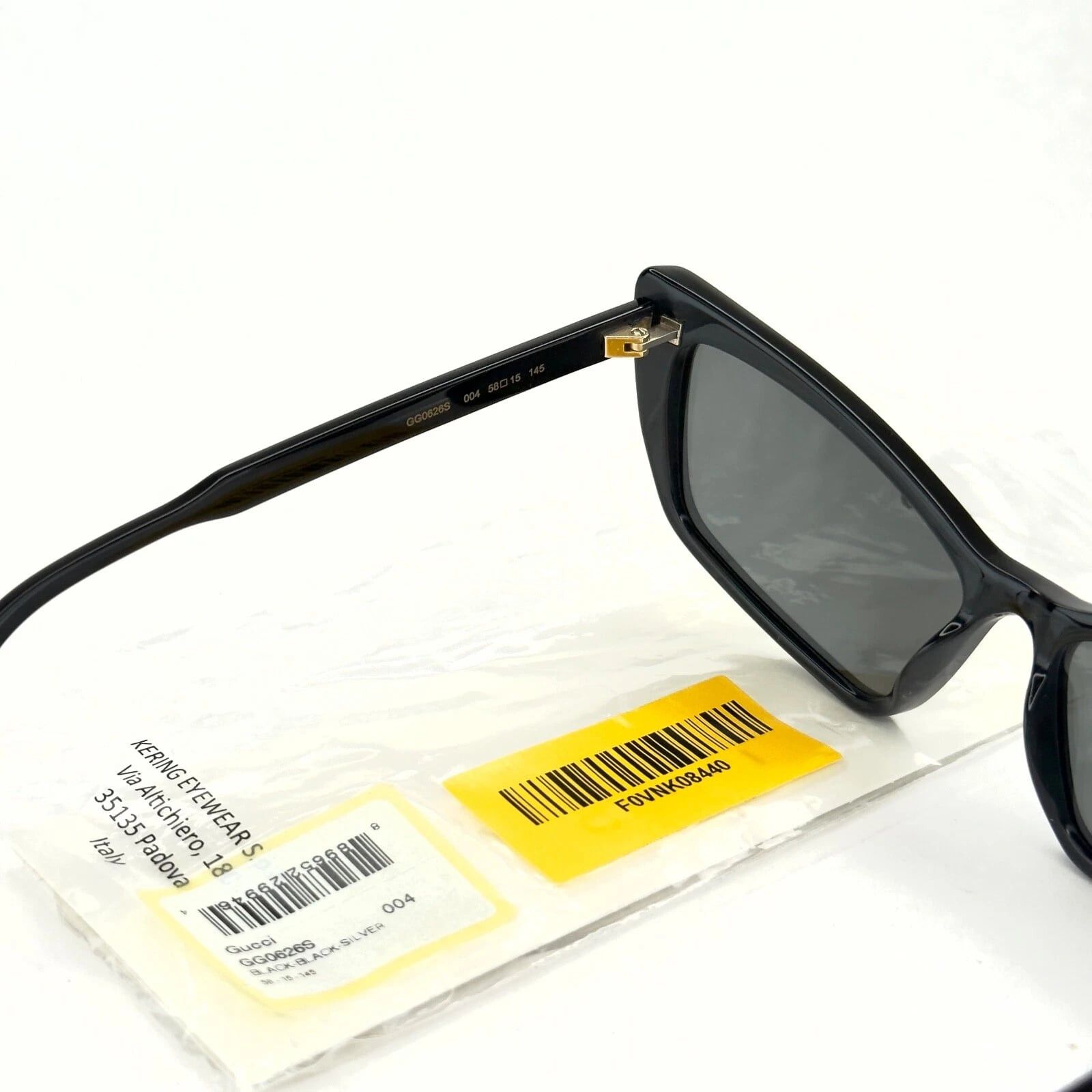 Gucci GUCCI GG0626S 0626 Black Silver Slim Fashion Sunglasses Size ONE SIZE - 2 Thumbnail