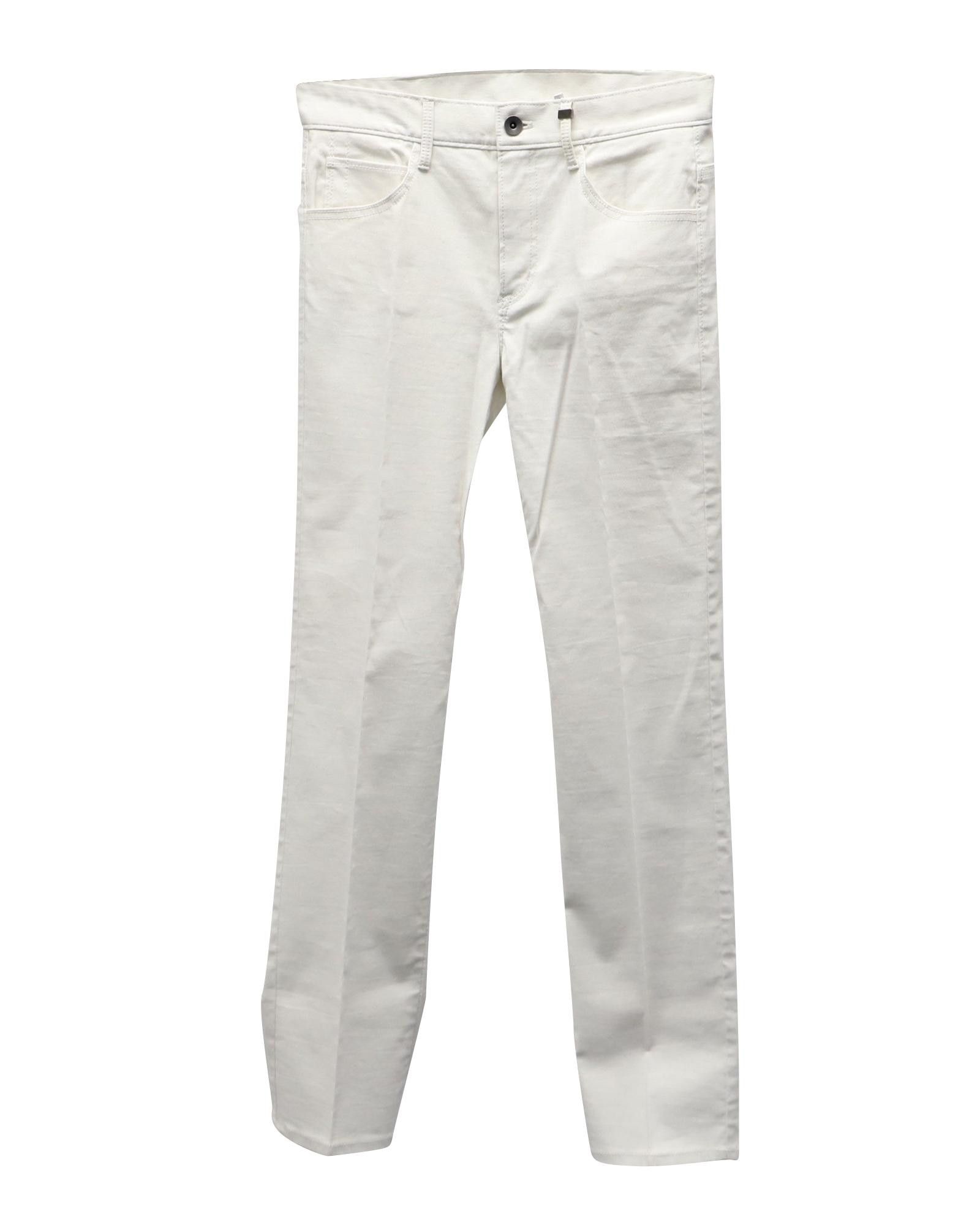 image of Helmut Lang White Cotton Straight Leg Pants, Women's (Size 22)