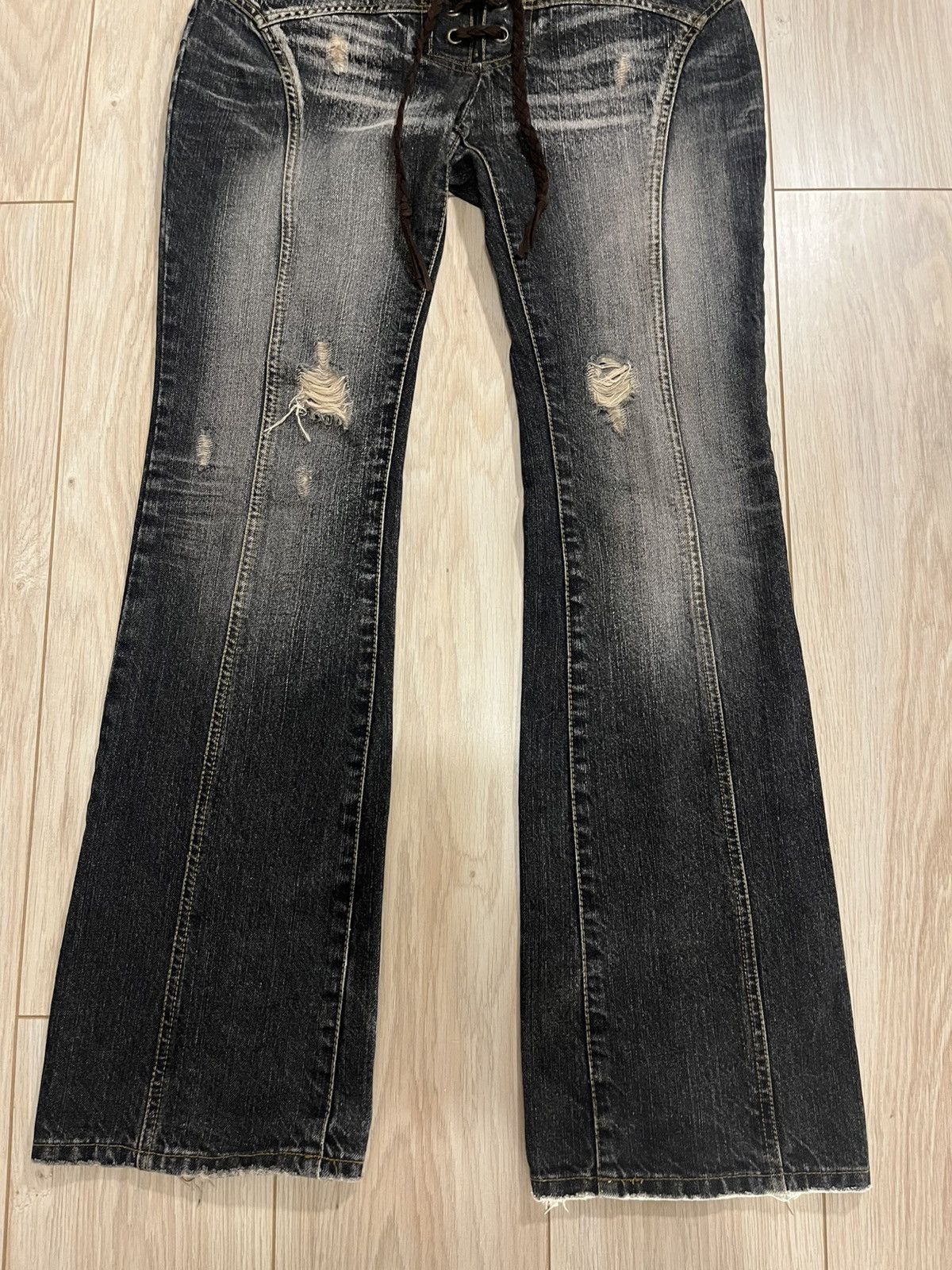 GOSTAR DE FUGA × Japanese Brand Gostar de fuga lace up flared denim Size US 29 - 3 Thumbnail