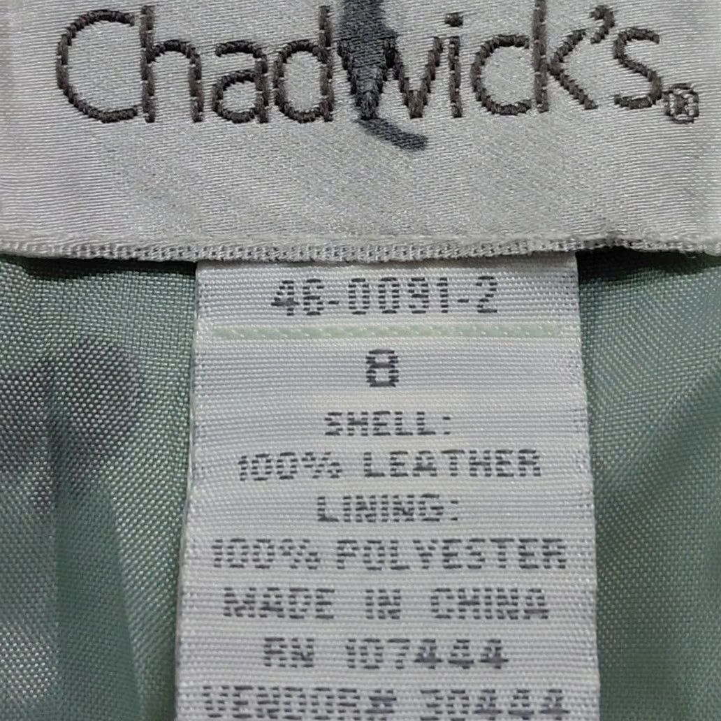 Vintage Chadwick's Leather Jacket Blue Solid Long Sleeve 100% Leather Women Size 8 Size M / US 6-8 / IT 42-44 - 5 Thumbnail