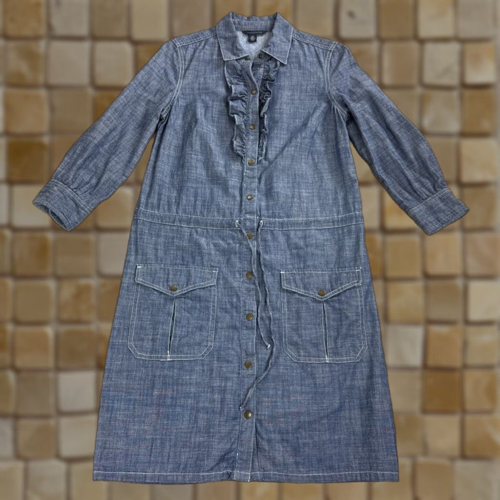 Tommy Hilfiger VINTAGE Tommy Hilfiger Denim Shirt Dress Women Size Small Blue Midi 90s Streetwear Size 28" / US 6 / IT 42 - 1 Thumbnail