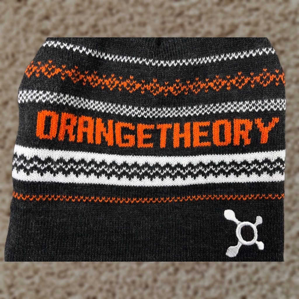 Theory Orange Theory Fitness Beanie Toque Adult One Size Gray Knit Embroidered Acrylic Hat/Beanie (Unisex) Size ONE SIZE - 1 Thumbnail