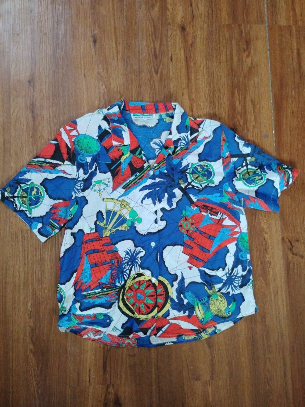 Other Vintage American Outback Nautical Sailing Hawaiian Shirt Size US L / EU 52-54 / 3 - 2 Thumbnail
