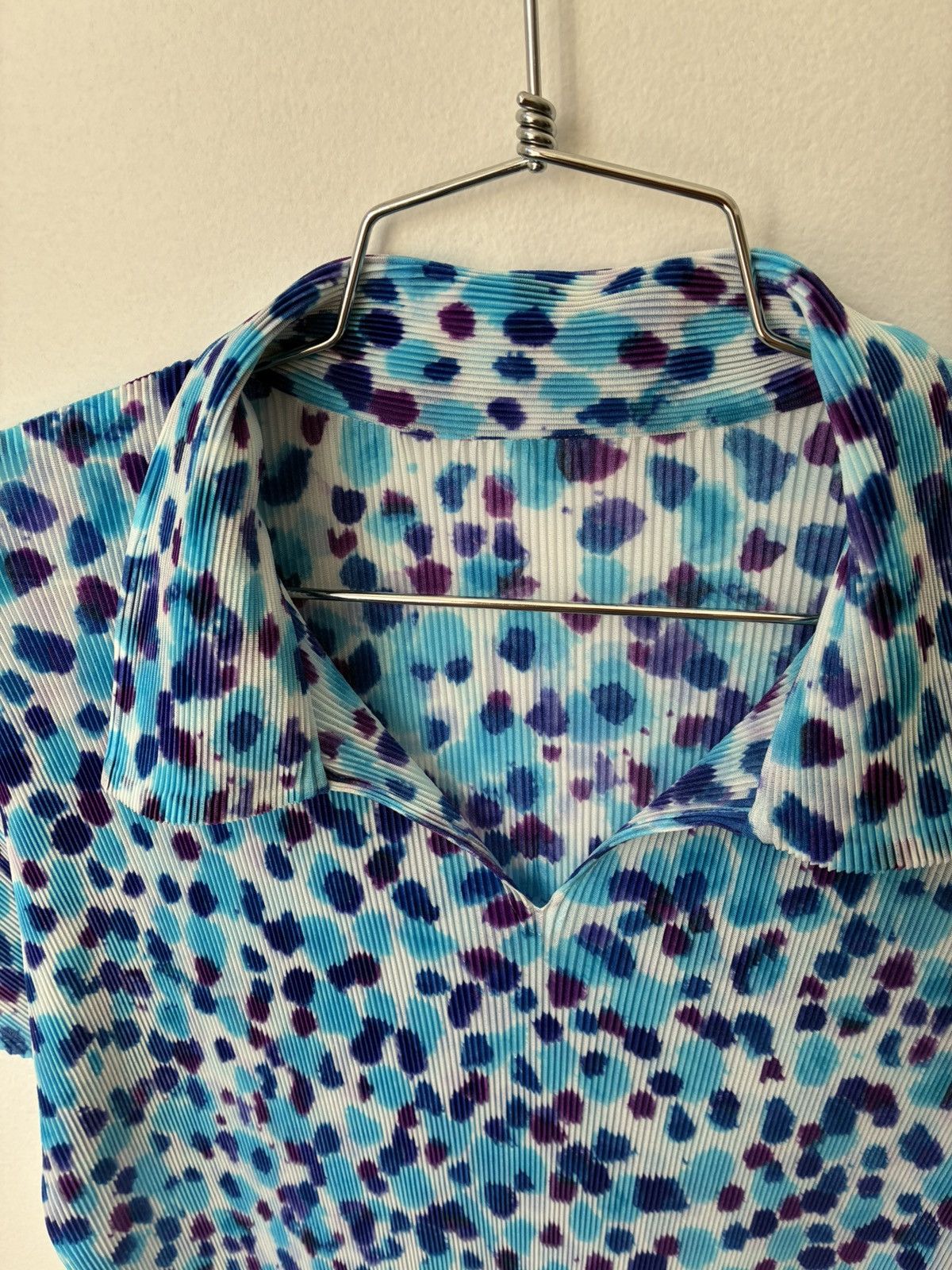 Pleats Please Issey Miyake PLEATS PLEASE Polka Dot Splatter Print Polo Size M / US 6-8 / IT 42-44 - 17 Thumbnail