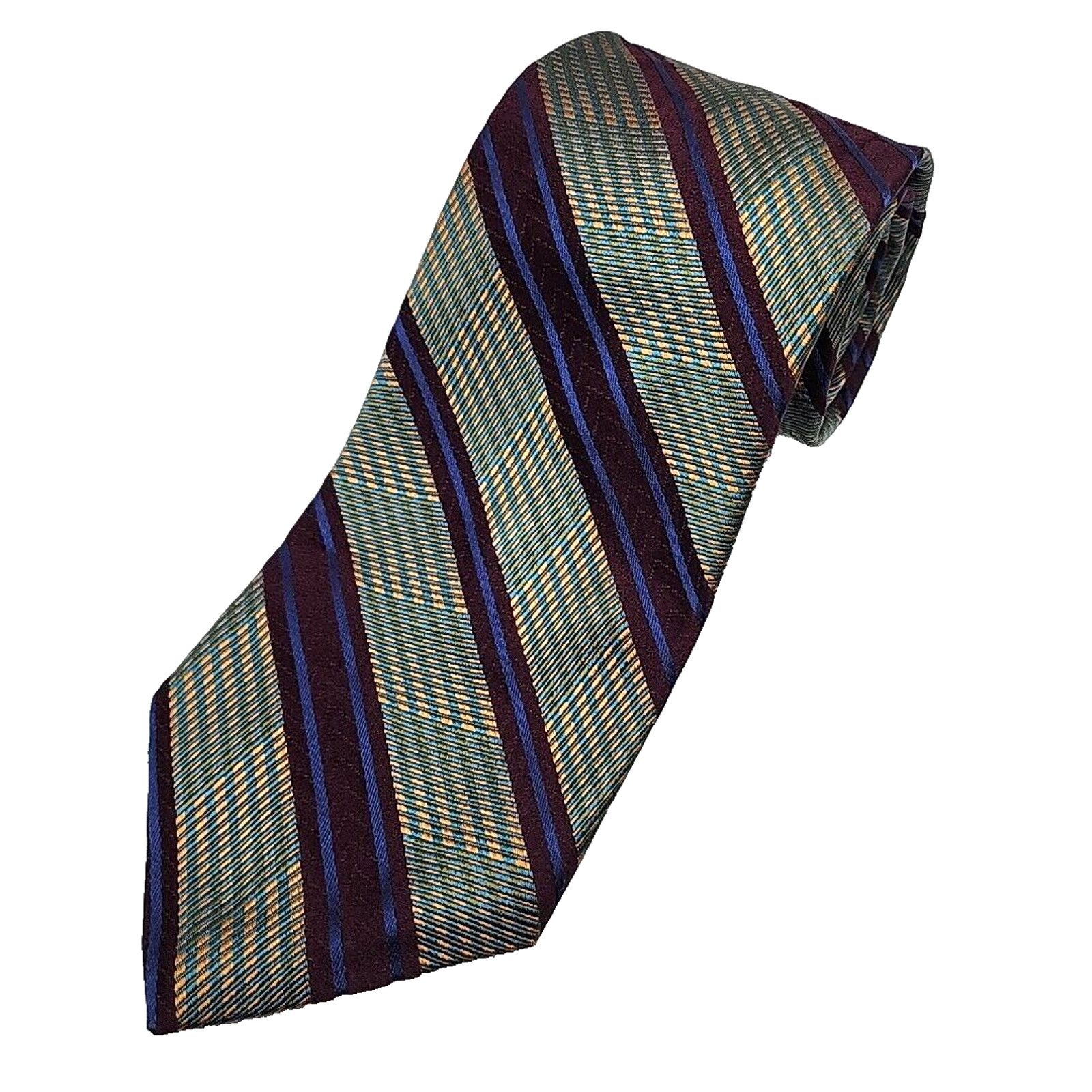Joseph Abboud Joseph Abboud Multicolor Green Striped Silk Necktie - Italy Size ONE SIZE - 1 Thumbnail