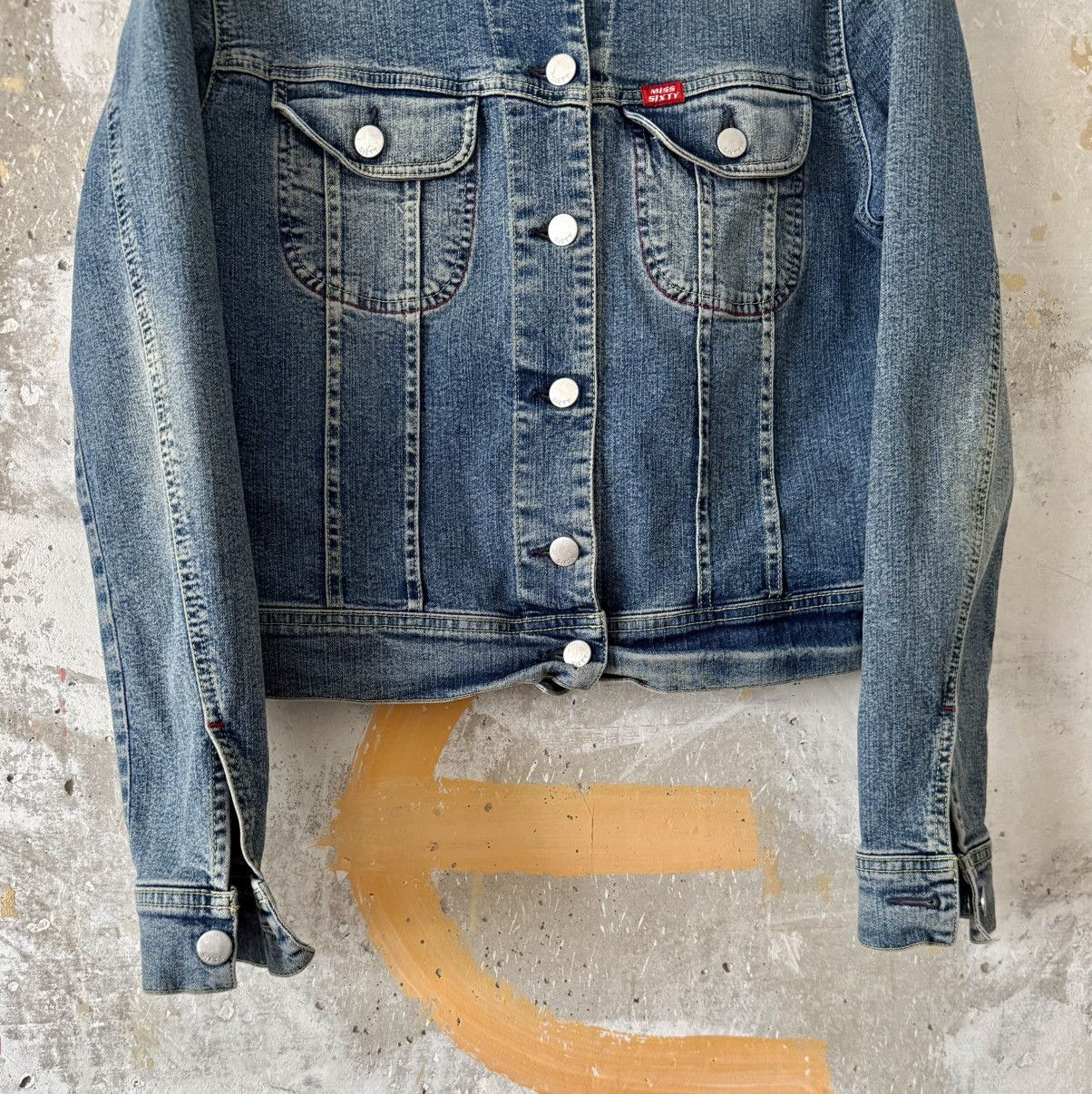 Miss Sixty 00S Vintage Archive Miss Sixty Cropped Washed Blue Jacket Size L / US 10 / IT 46 - 5 Thumbnail