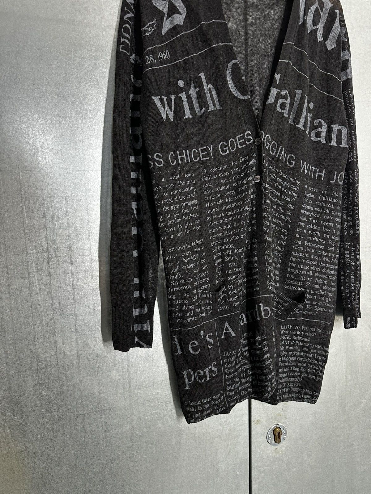 John Galliano Vintage 00s John Galliano Gazette Cardigan Size L / US 10 / IT 46 - 3 Thumbnail